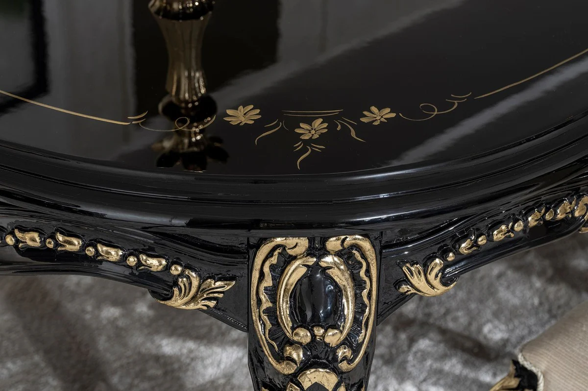 Luxury baroque dining table black / gold - magnificent baroque style kitchen table - luxury dining room furniture in baroque style - baroque dining room furniture - baroque furnishings