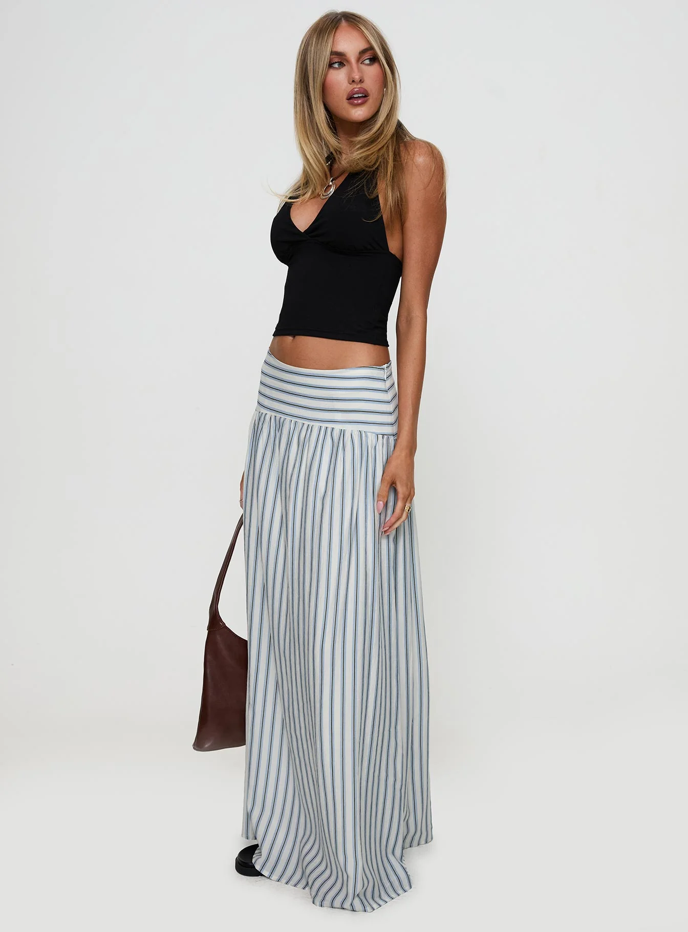 Find Your Love Flowy Maxi Skirt White