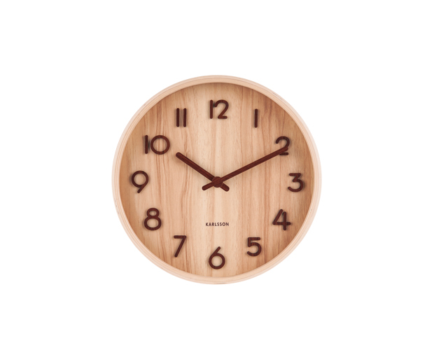Wall clock Pure small light basswood