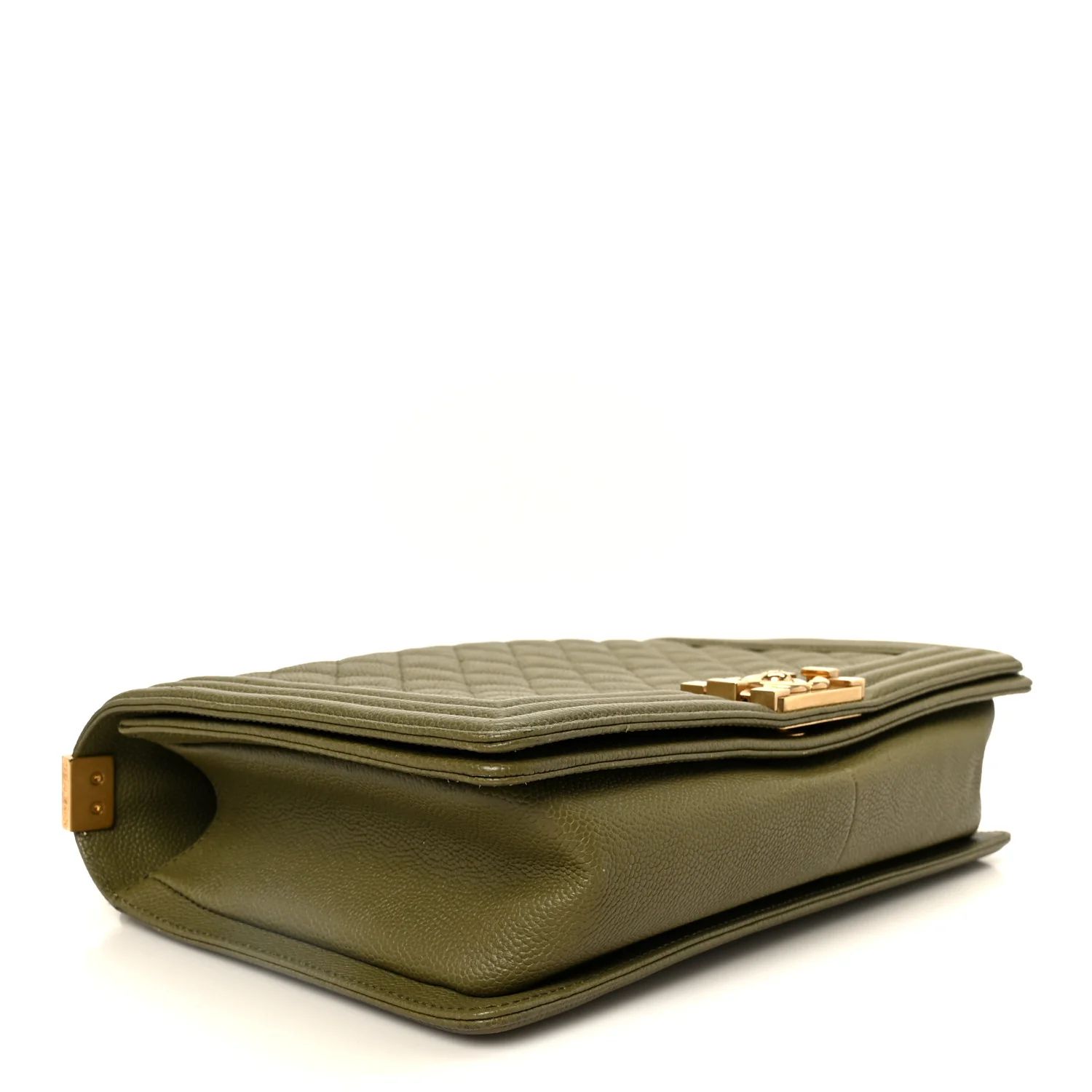 Caviar Quilted New Medium Boy Flap Khaki - Top Club