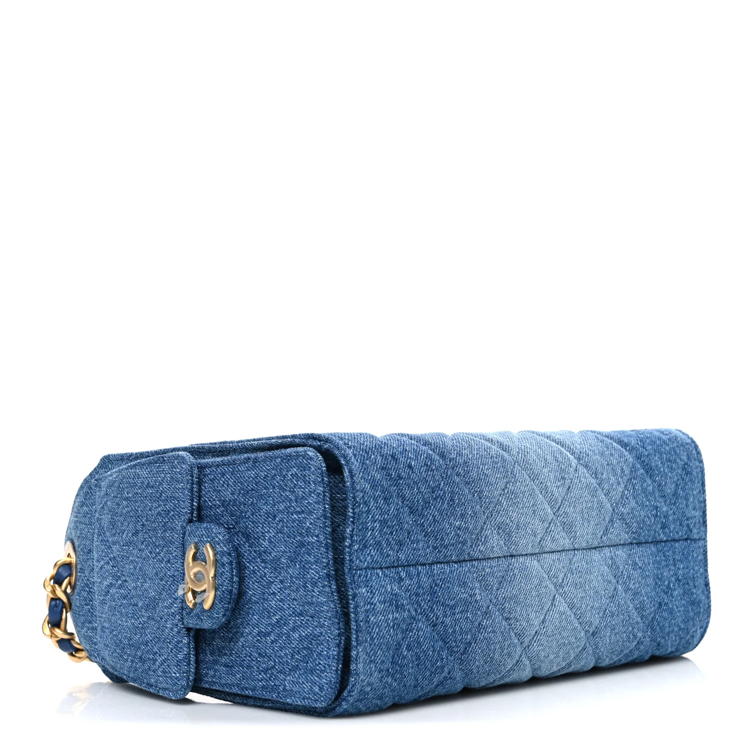 Washed Denim Quilted Mini Chanel 25 Handbag Blue - Top Club