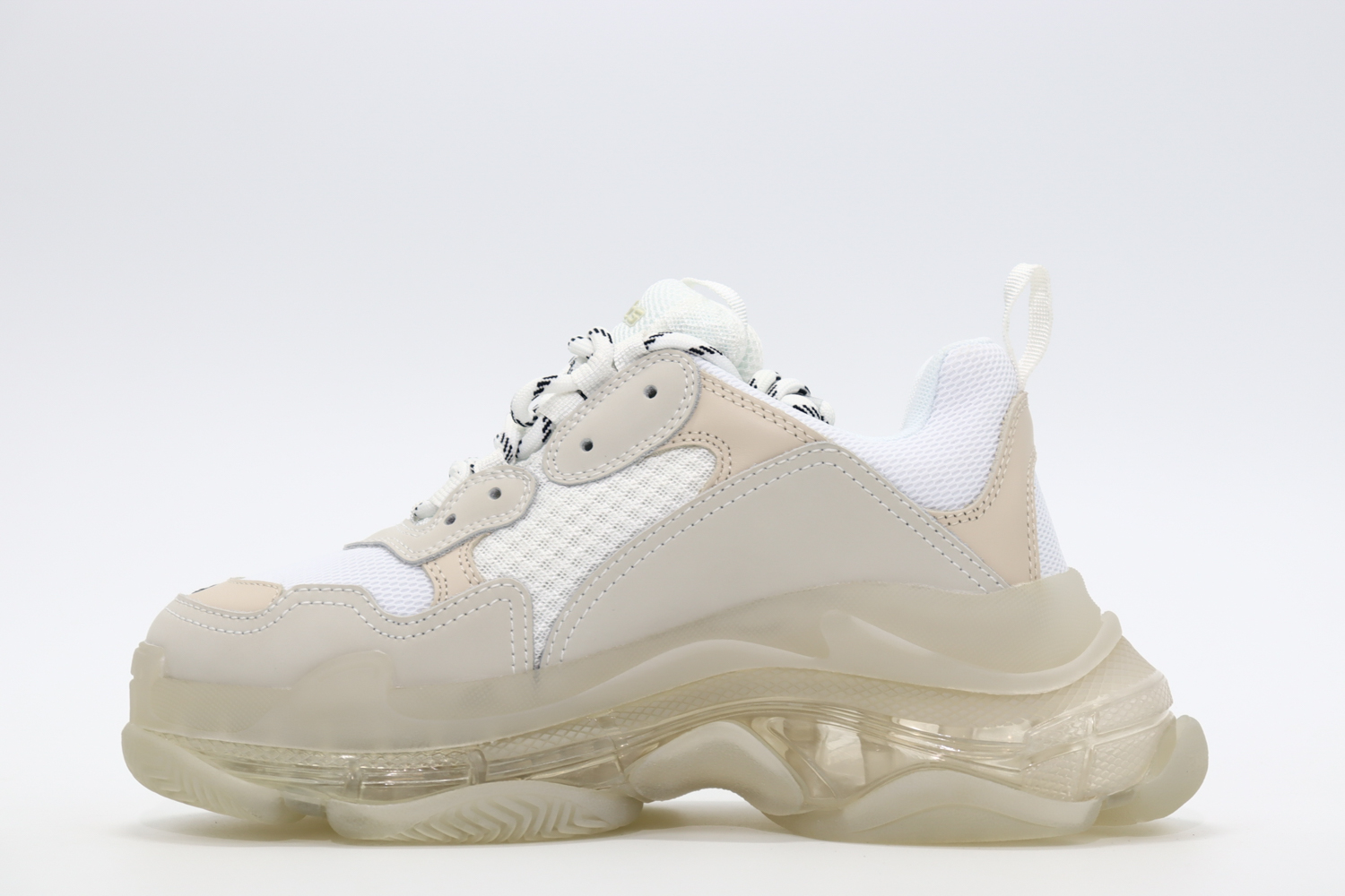 BALENCIAGA TRIPLE S CLEAR SOLE SNEAKER WHITE REPLICA - Sneaker Replica Workshop