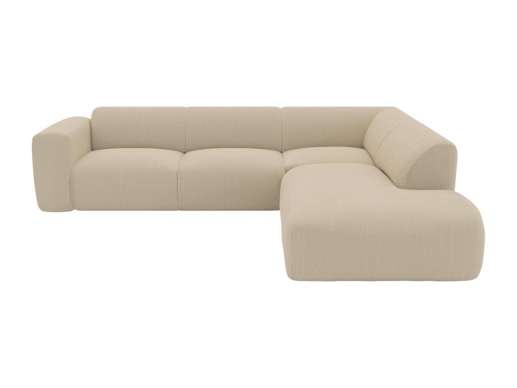 Sofá esquinero derecho - beige - respaldo largo