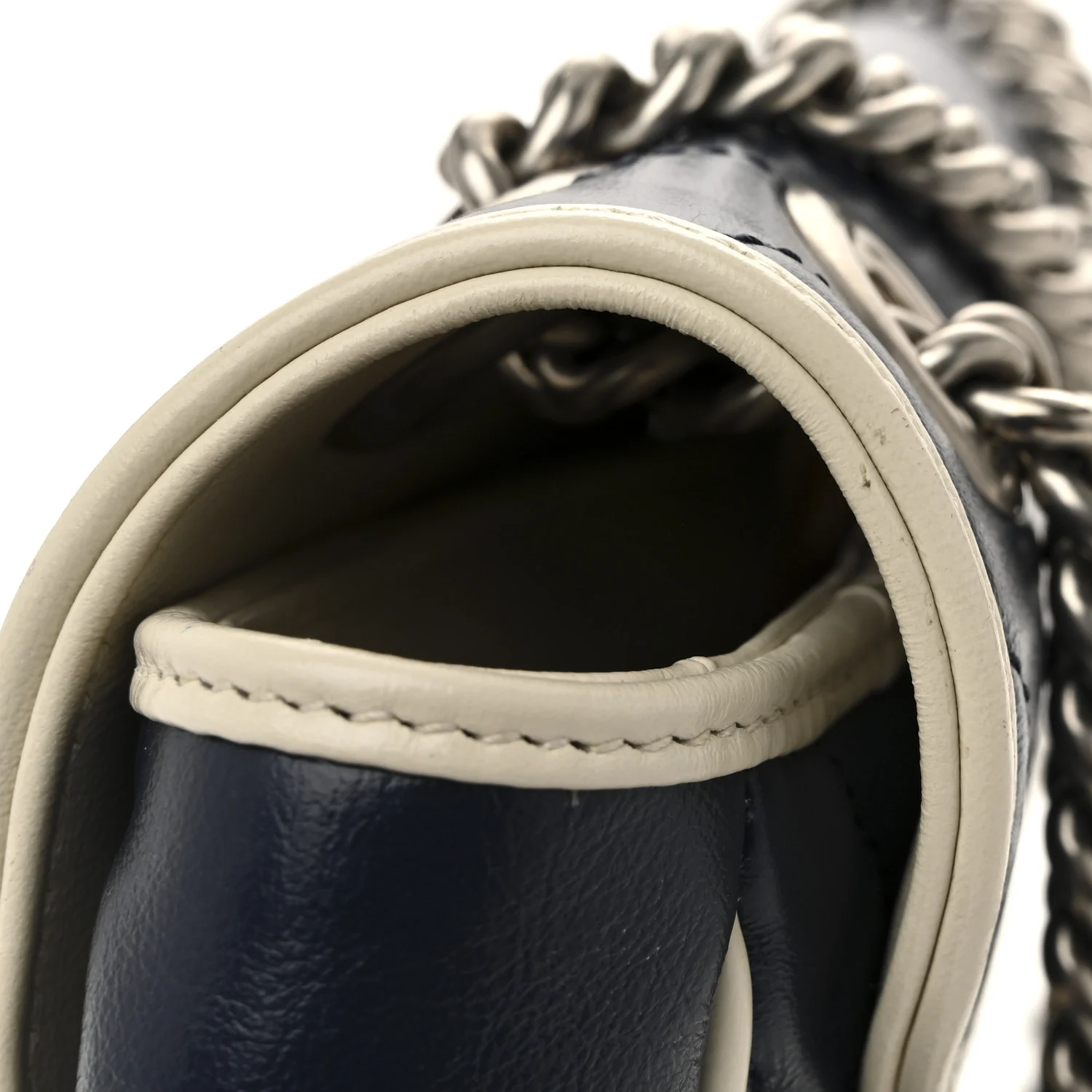 Vintage Effect Calfskin Matelasse Diagonal Small Torchon GG Marmont Shoulder Bag Blue Agata Mystic White - Top Club