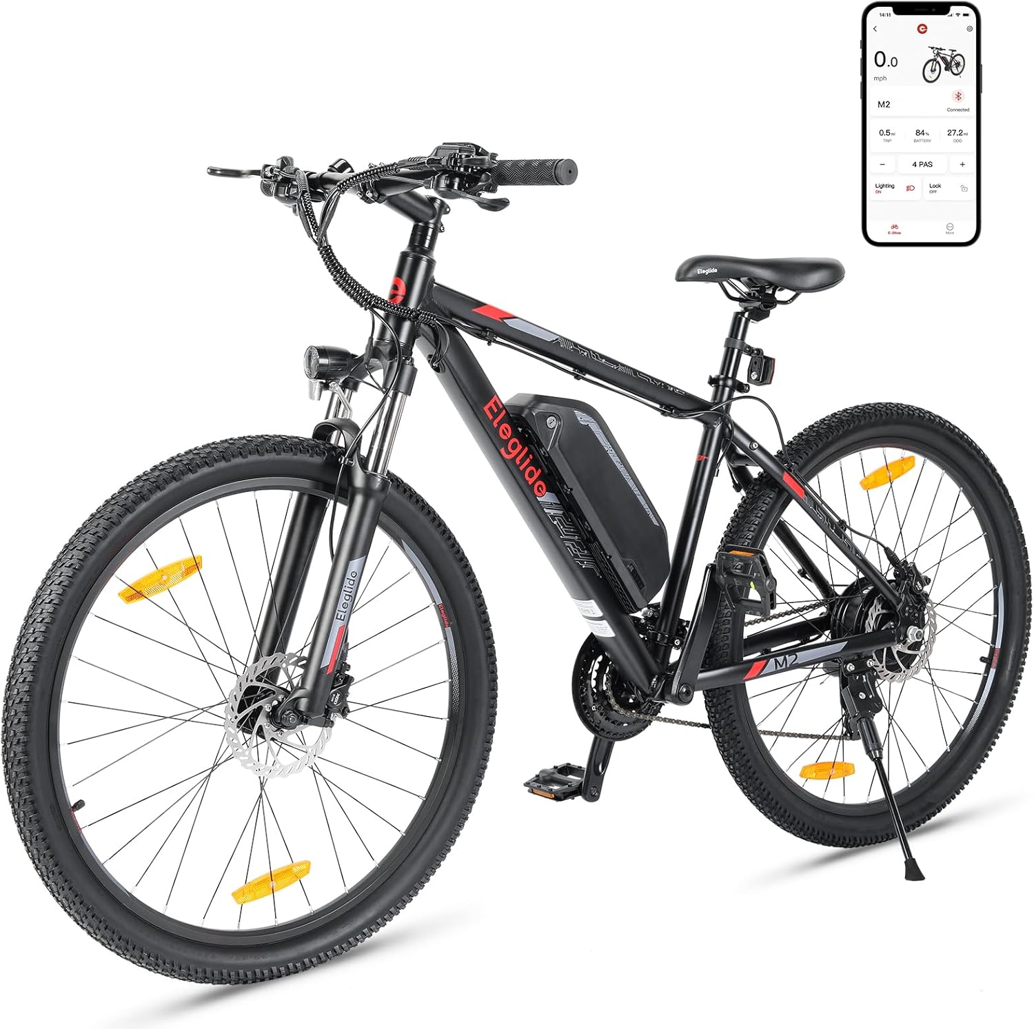 Eleglide Bicicletta Elettrica, Mopride 2 con Freni a disco idraulici, Mountain Bike Elettrica,Uomo, Batteria Rimovibile 15Ah, Velocità-21, Autonomia di 125km