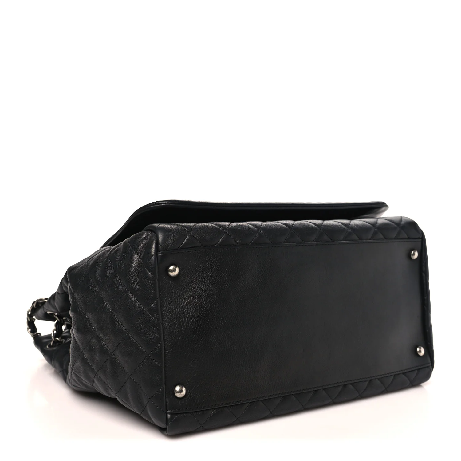 Calfskin Quilted Istanbul Accordion Large Flap Black - Top Club