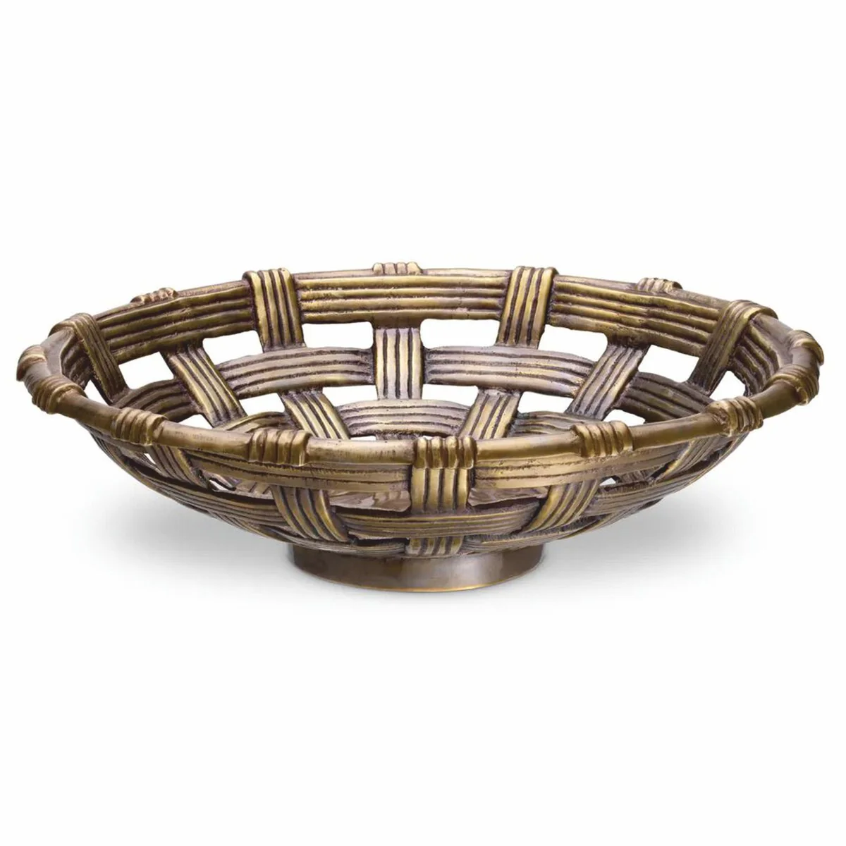 Luxury decorative aluminum bowl vintage brass 34.5 cm - decorative accessories