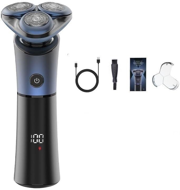 Rasoio elettrico per gli uomini, Rasoio elettrico da uomo Lama galleggiante 3D Lavabile Tipo-C Rasoio ricaricabile Impermeabile Display Digitale Viso Rasatura Macchina da barba