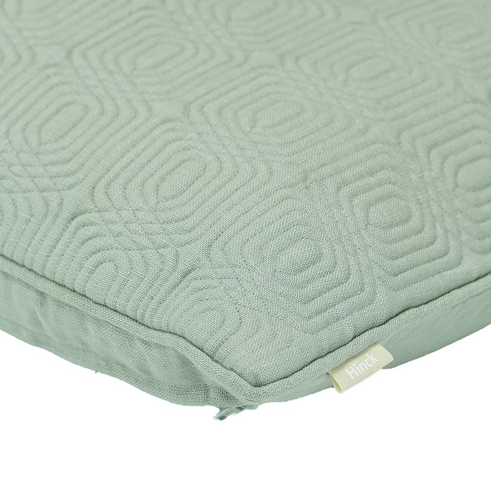 Sierkussen Geo Deco linnen dewgreen 35x55 cm