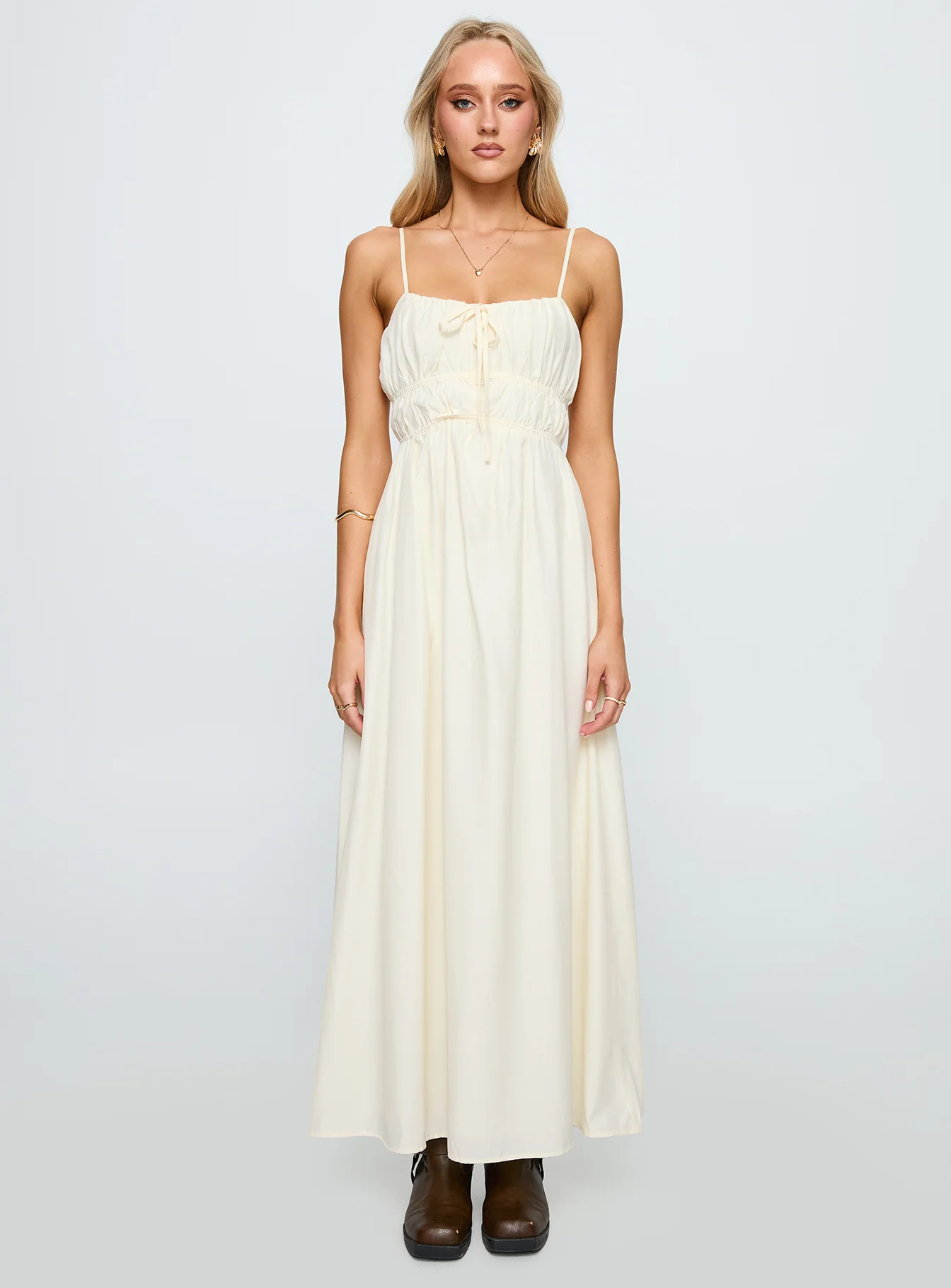 Violeta Tiered Maxi Dress Cream