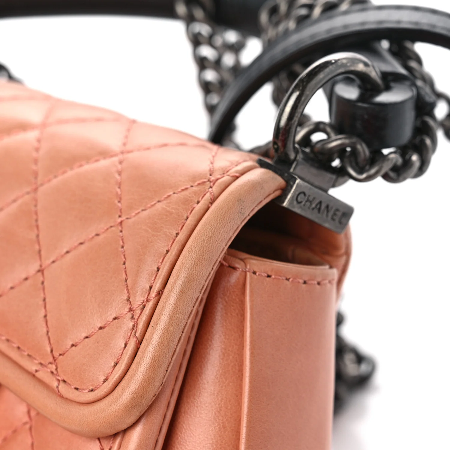 Calfskin Quilted Small Prestige Top Handle Flap Pink - Top Club