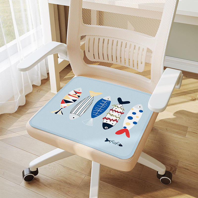 3D Breathable Ice Silk Fiber Sponge Layer Lovely Design Cool Feeling Chair Mat Seat Cushions for Bedroom Study Office（10 pcs）