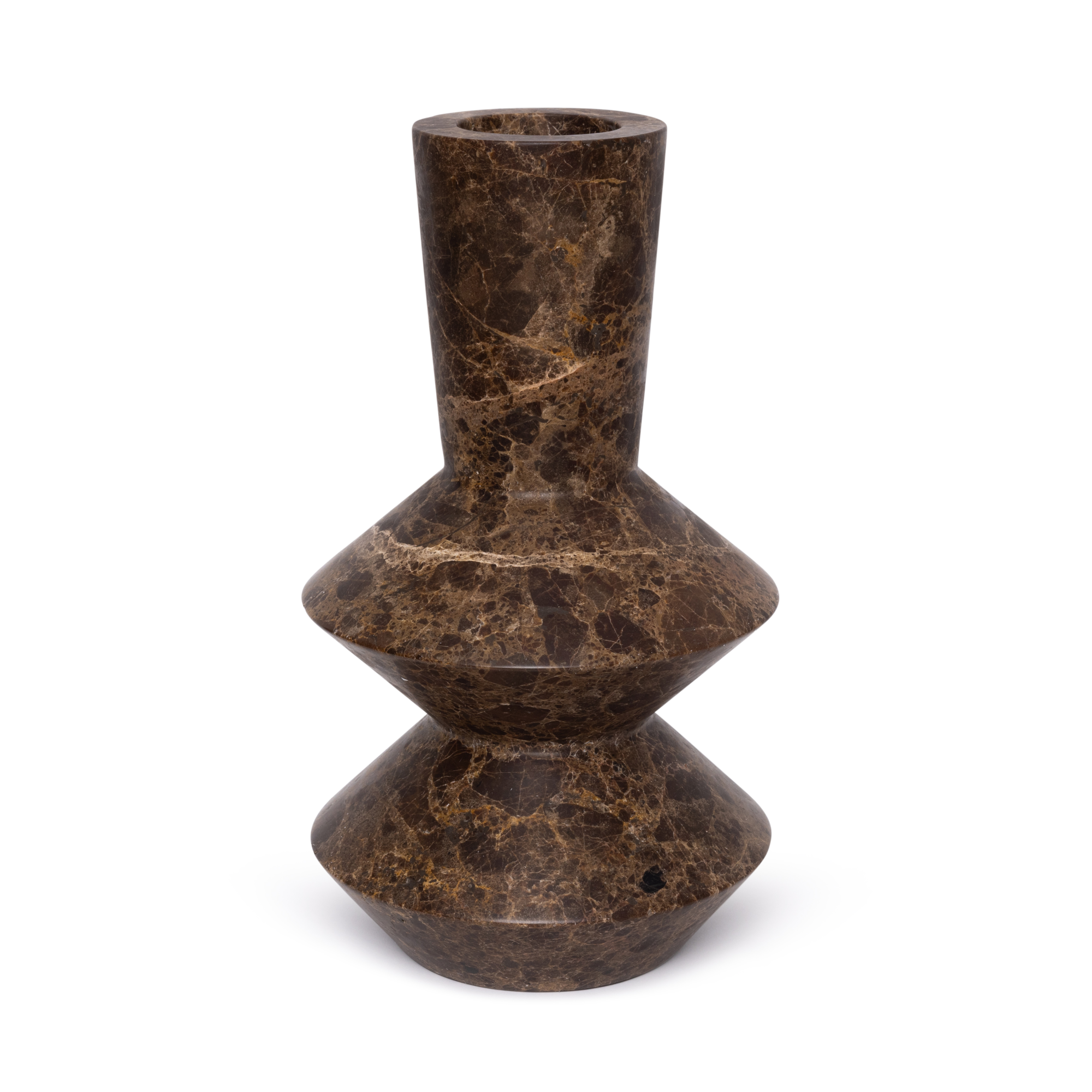 Vaas Rhombus marmer bruin 35 cm