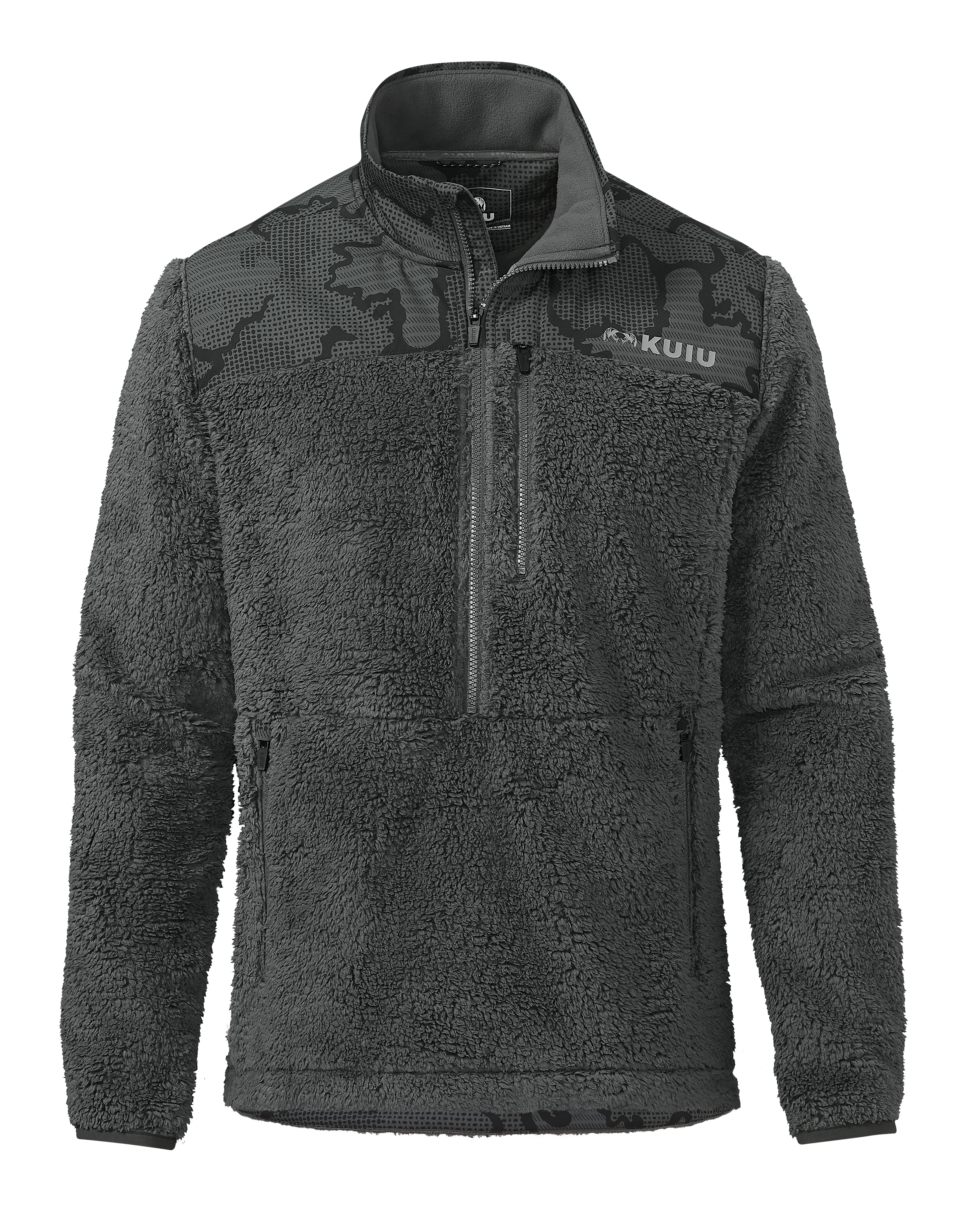 Sherpa Fleece Zip Pullover | Gunmetal Tonal