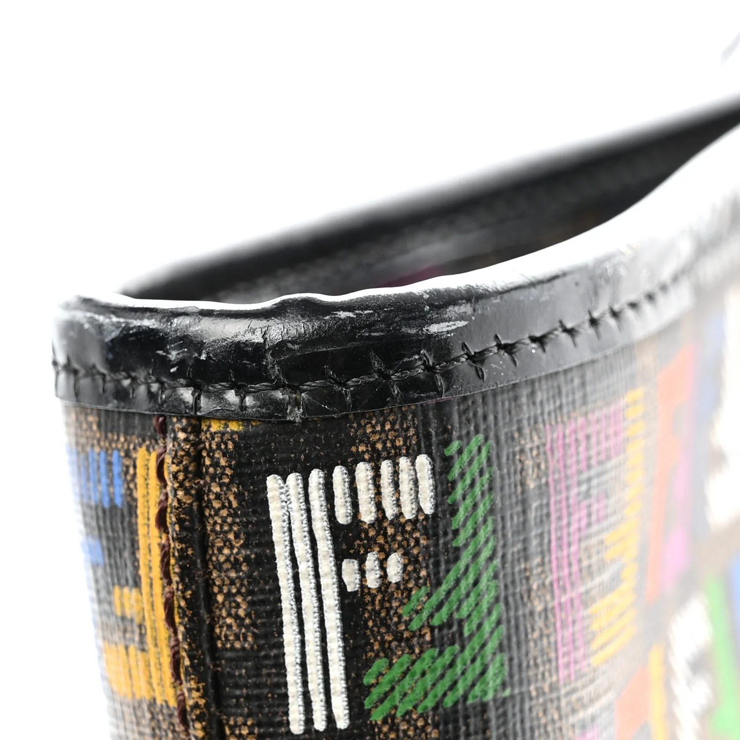 Zucca Spalmati Patent Zucchino Screen Print Medium Roll Tote Tobacco Multicolor Black - Top Club