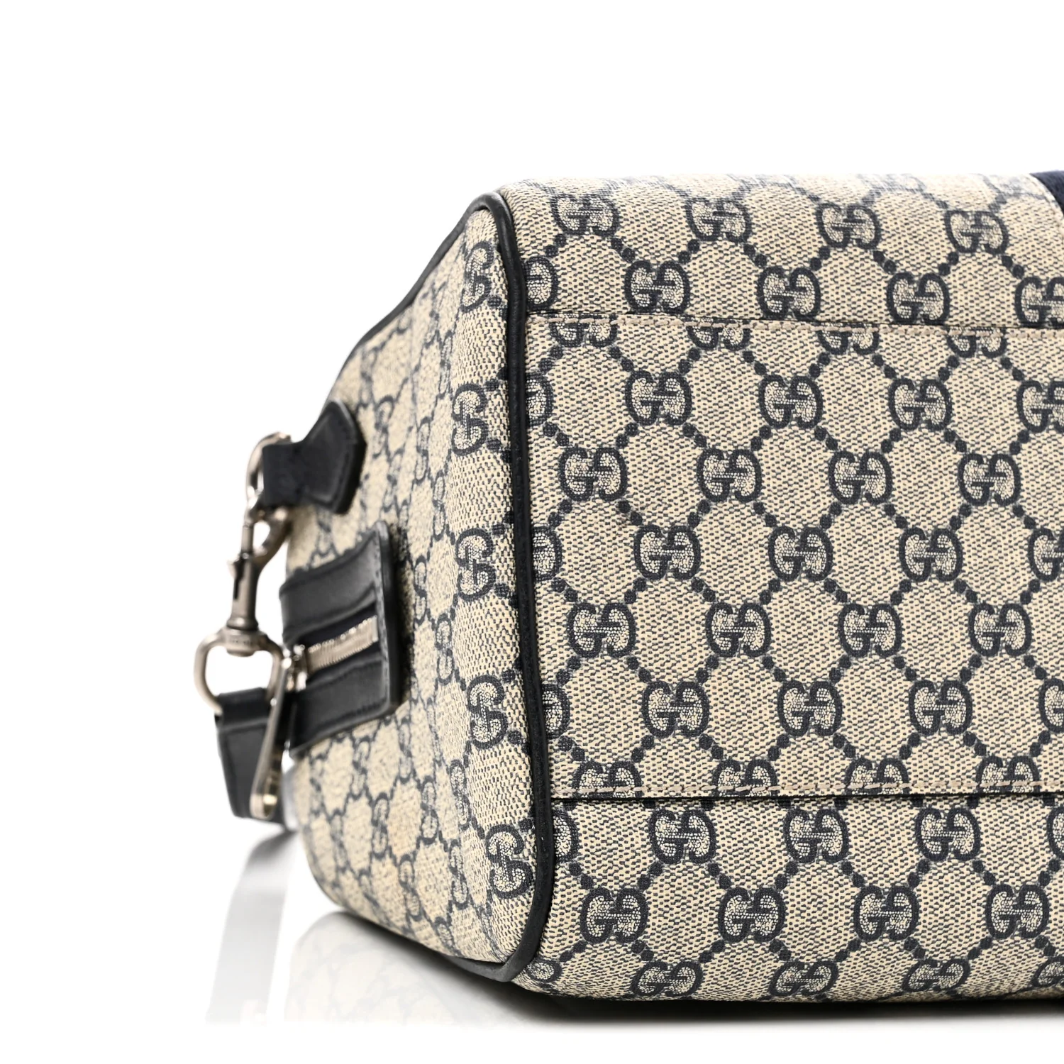GG Supreme Monogram Web Medium Ophidia Top Handle Bag Beige Blue - Top Club