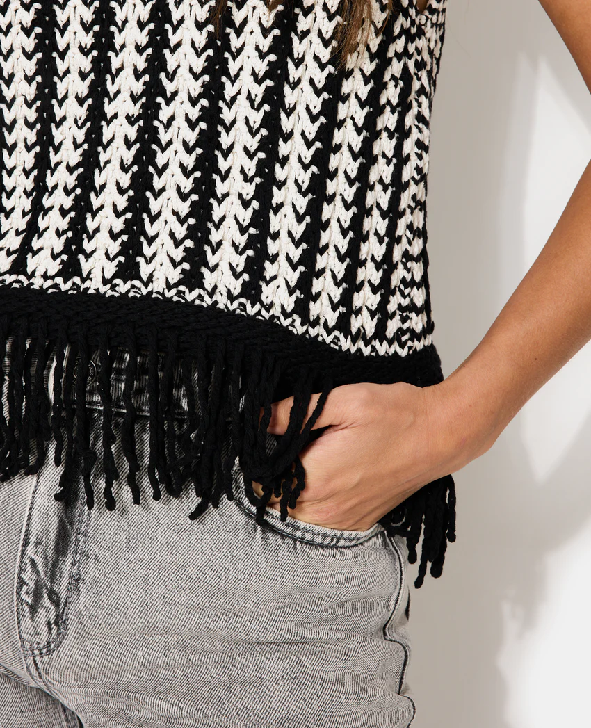 Pimkie Pull sans manches avec franges