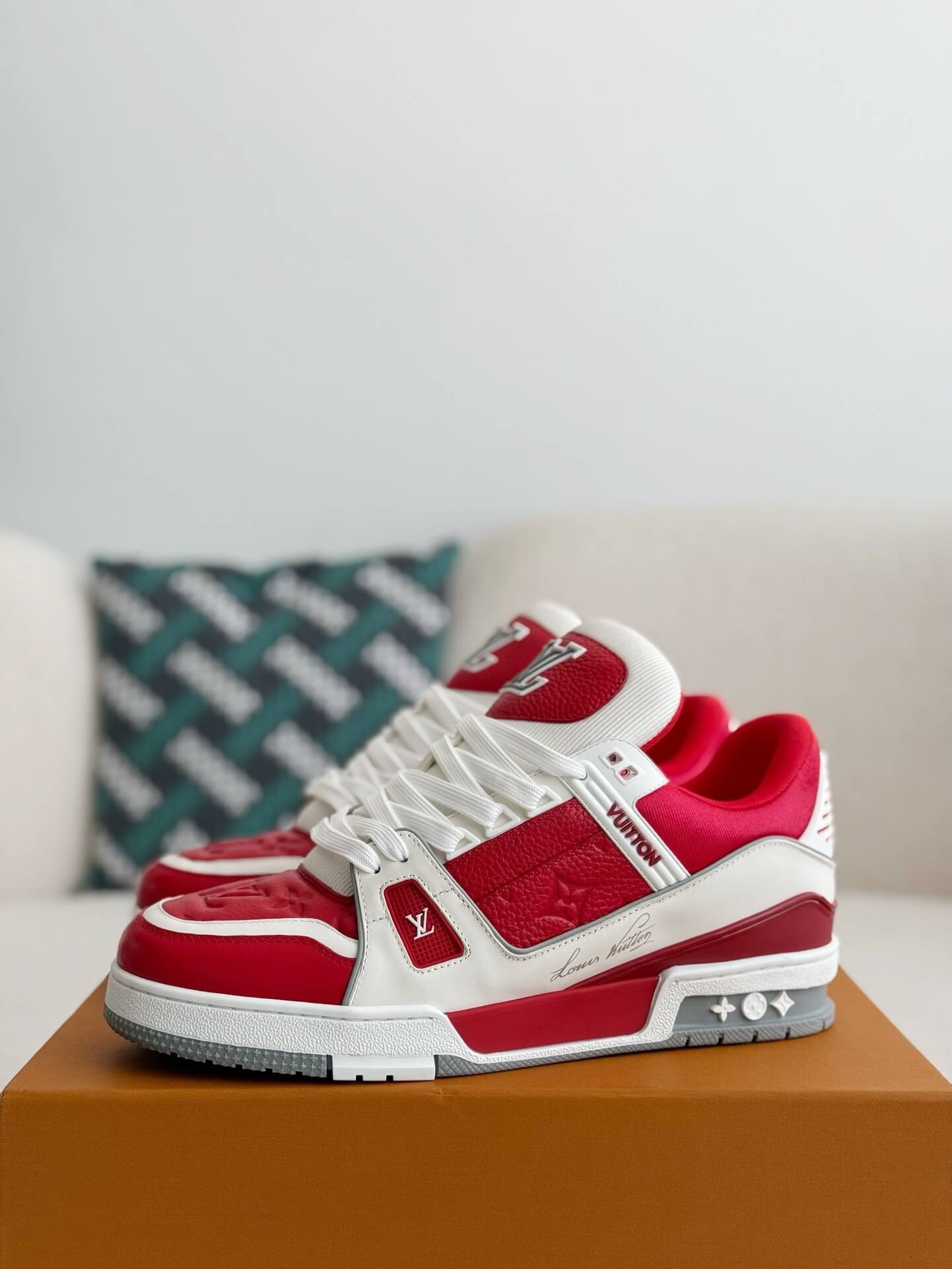 Louis Vuitton LV Trainer Bold Red White Sneaker - Sneaker Replica Workshop