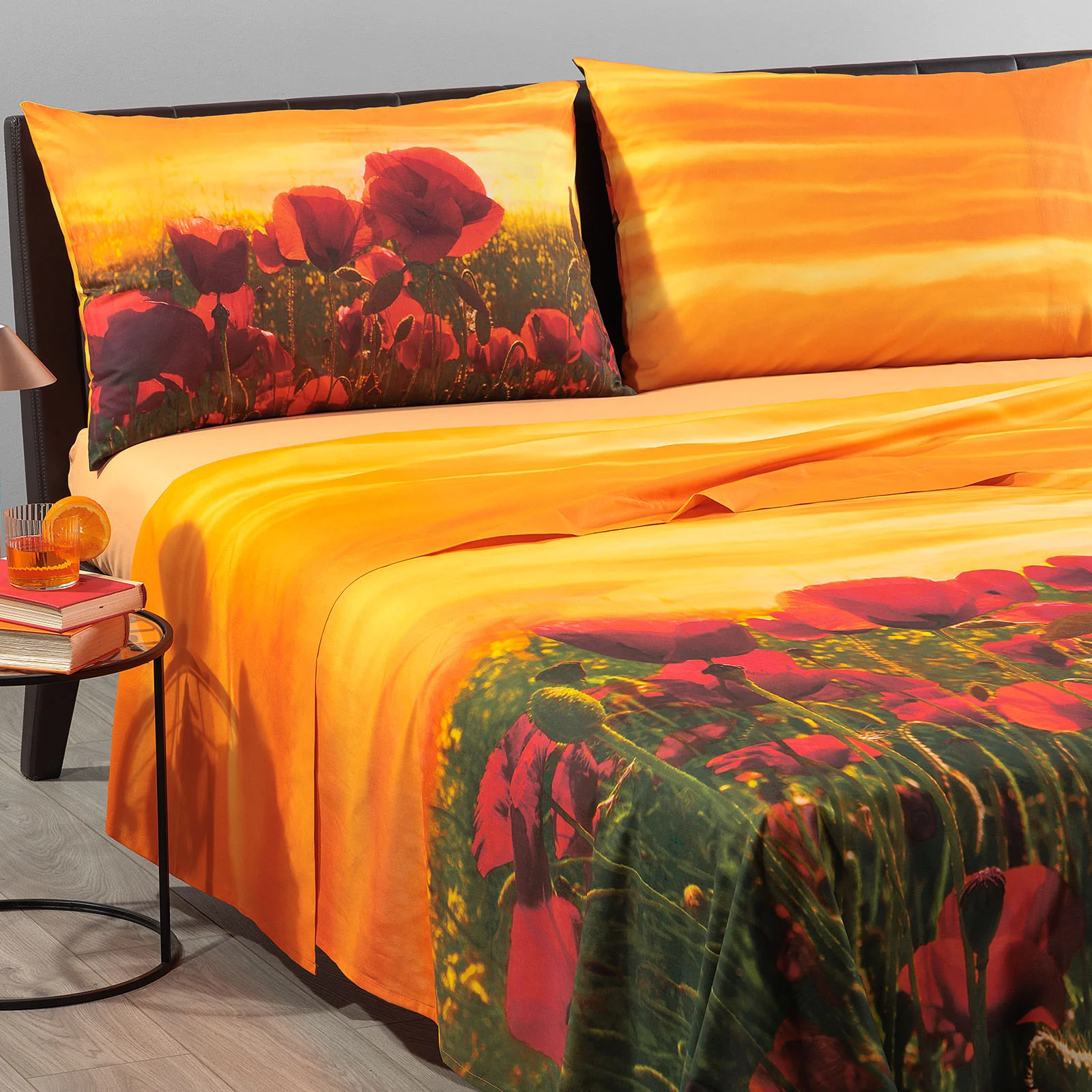 Lenzuola Copriletto In Cotone Papaveri Matrimoniale Unica Sogni Di Viaggio