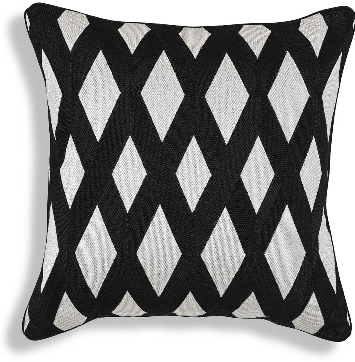 Luxury decorative cushion black / white 50 x 50 cm - elegant decorative cushion with elegant diamond pattern - luxury quality - hotel collection