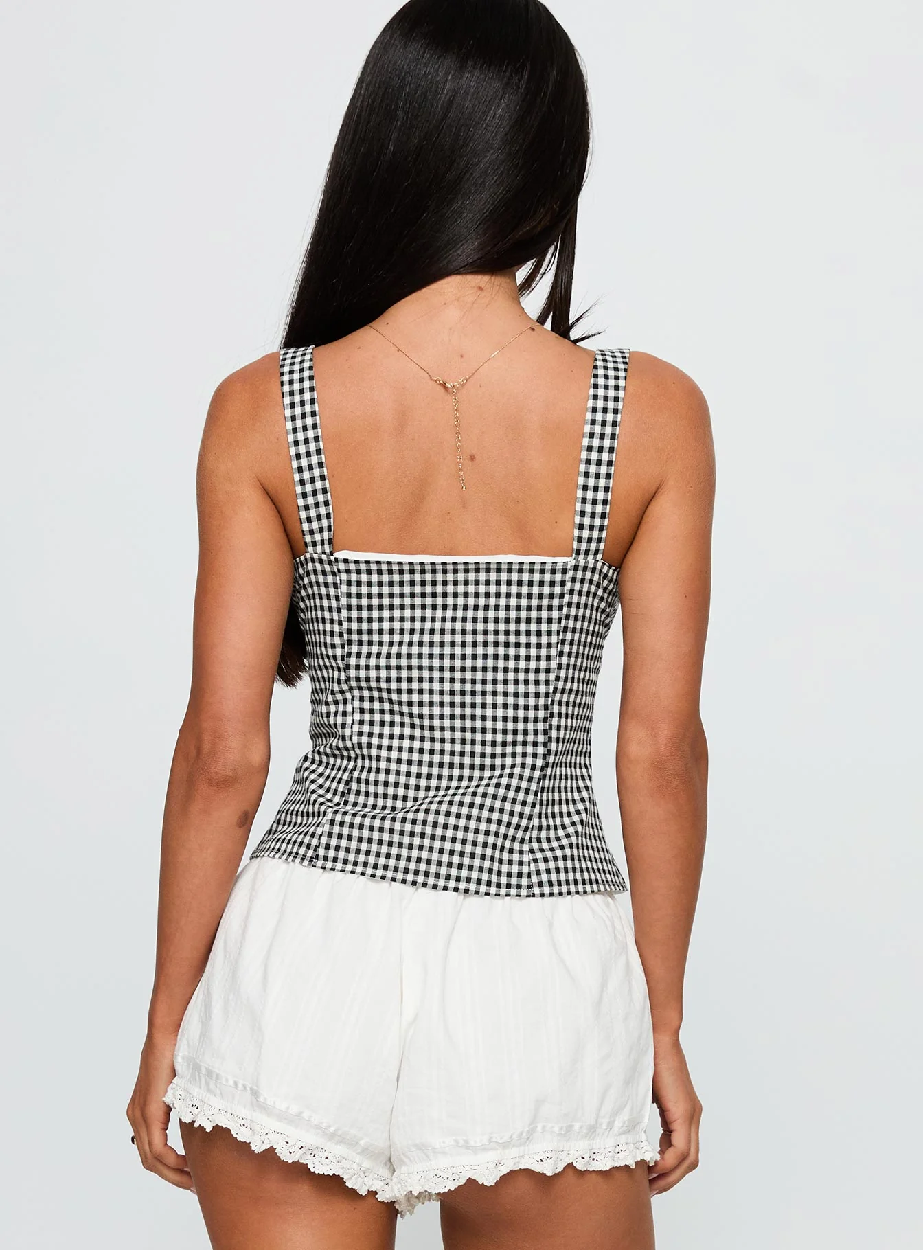 Modern Girl Top Black Gingham