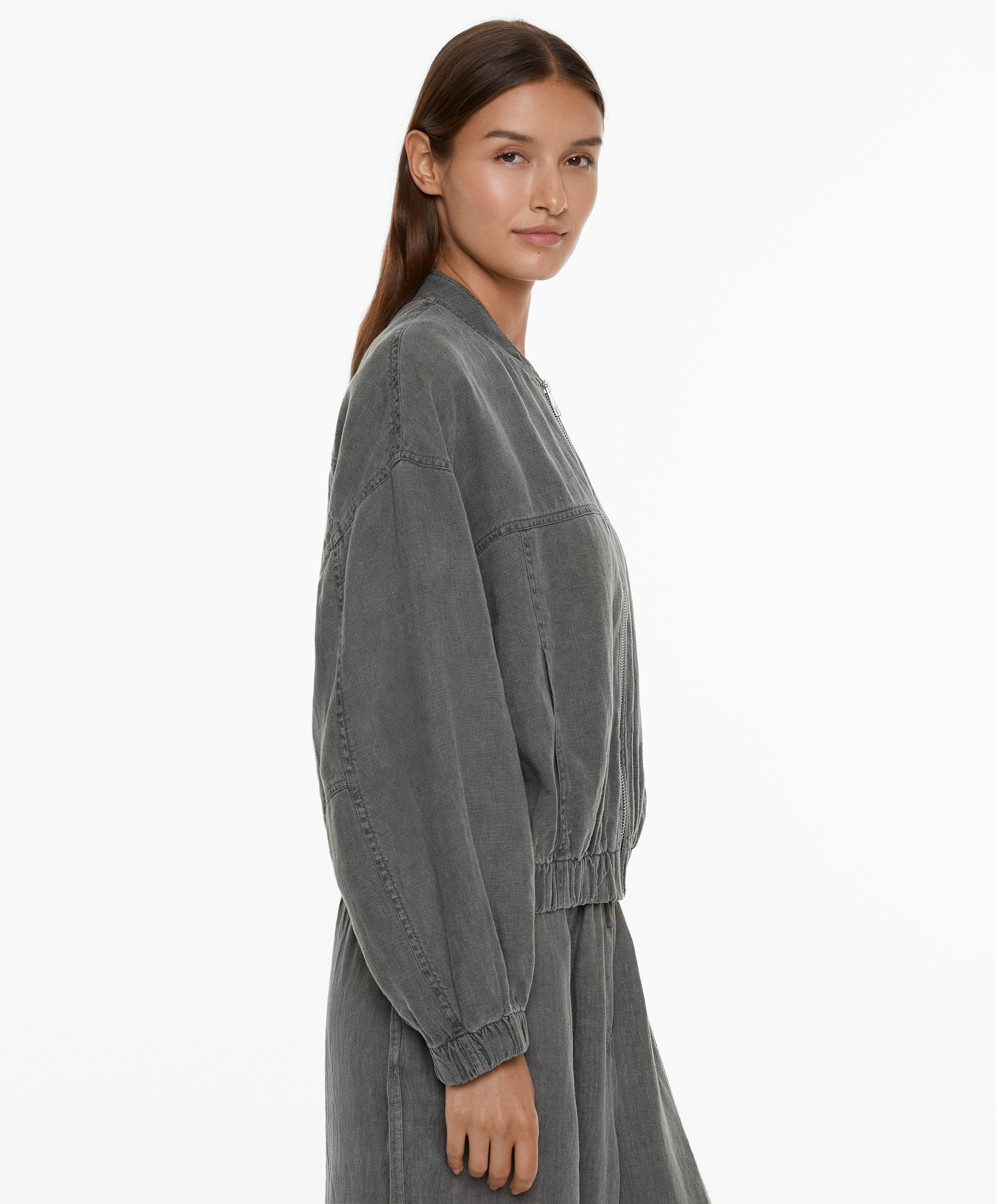 OYSHO 100% linen bomber jacket