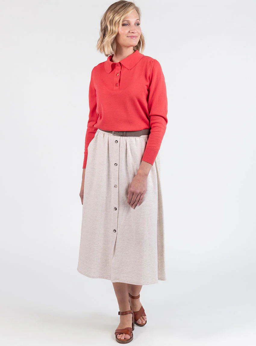 Jupe femme ample beige
