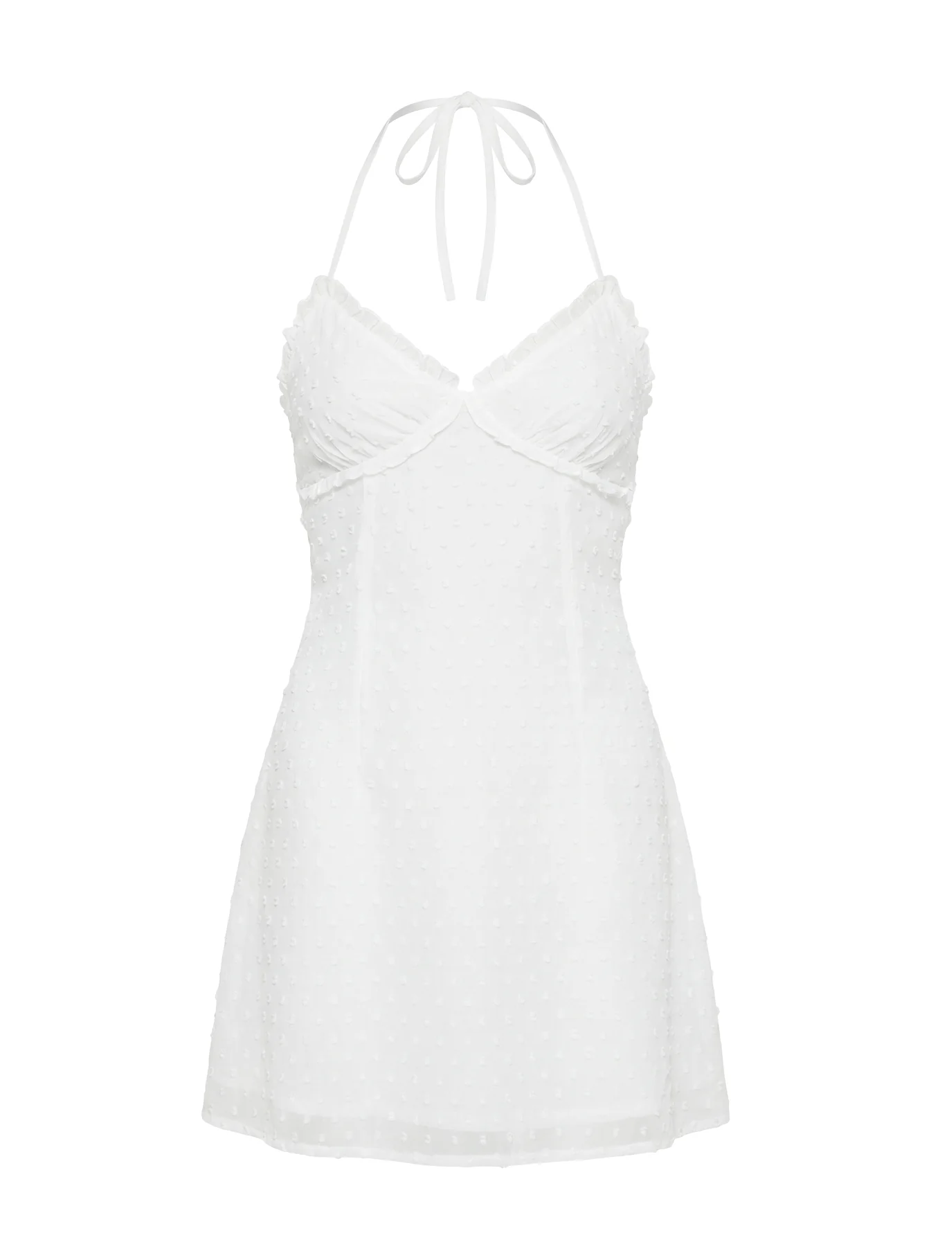 Angel Antics Halter Mini Dress White