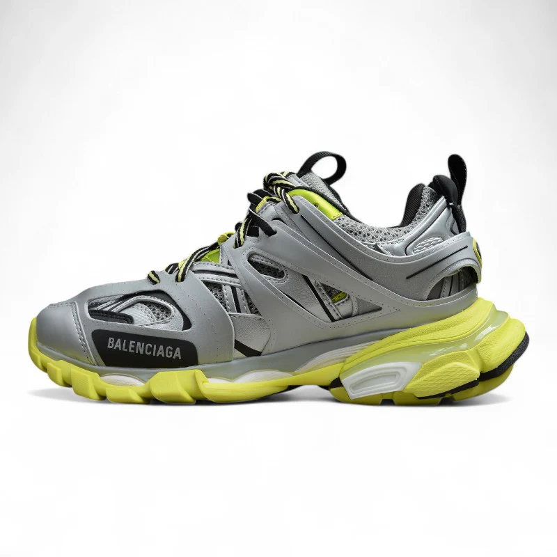Balenciaga Track Trainers – Silver and Lime Green - Sneaker Replica Workshop