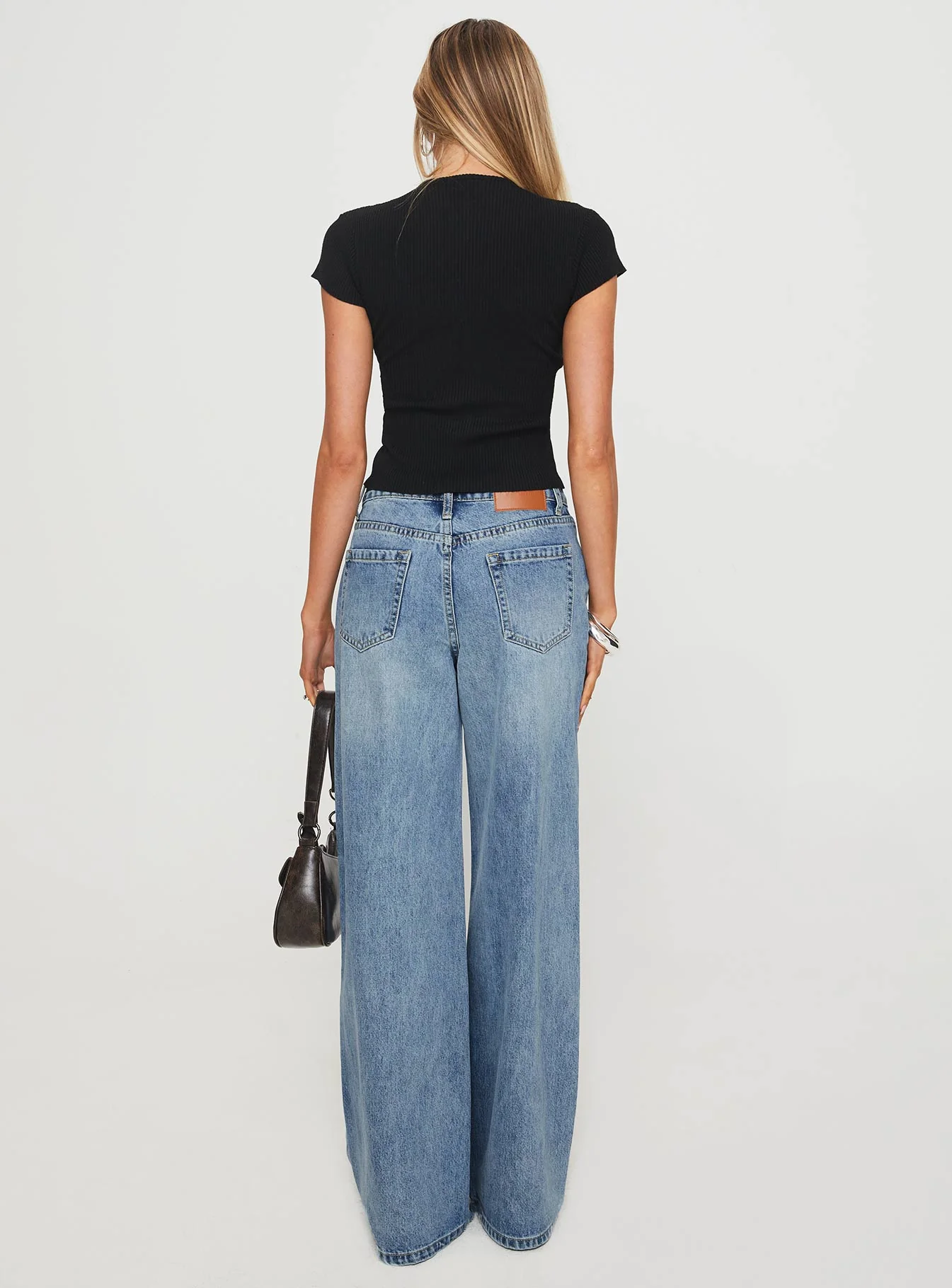 Mellowed Out Low Rise Straight Leg Jeans Mid Blue