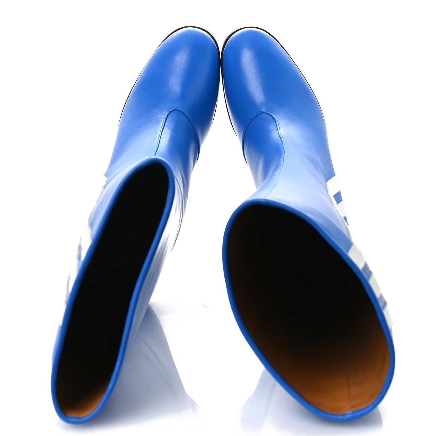 X ADIDAS Calfskin Elizabeth Knee Boots 39 Blue