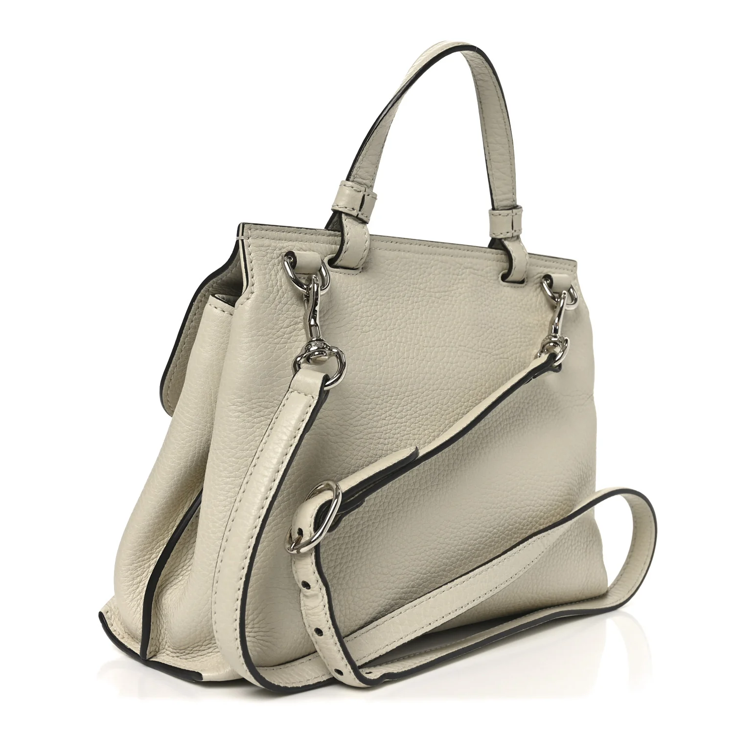 Cellarius Calfskin Small Bamboo Daily Top Handle Bag Mystic White - Top Club