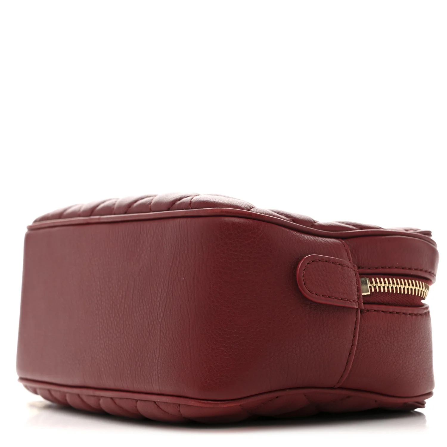 Calfskin Quilted CC Small Vanity Case Dark Red - Top Club