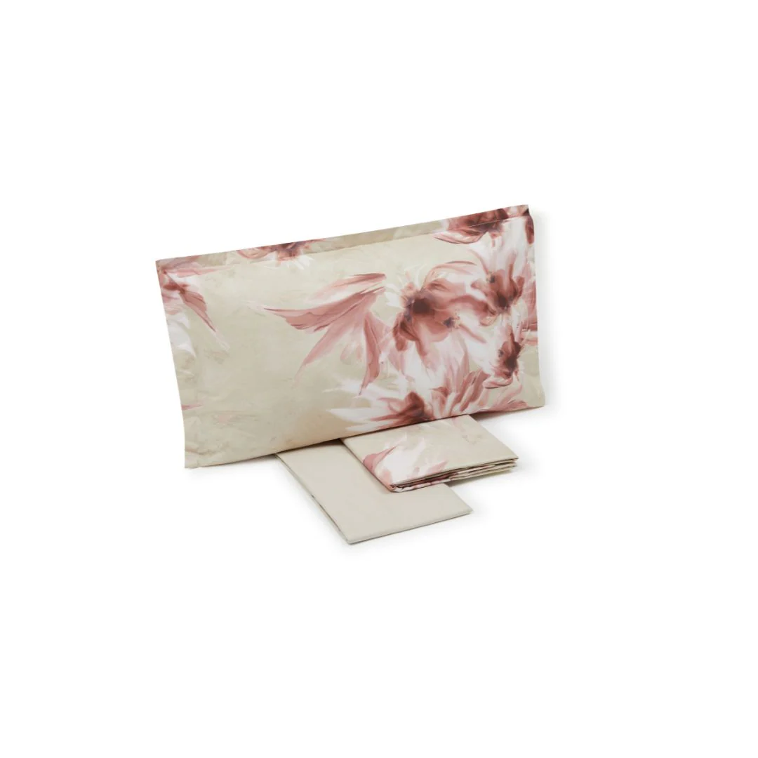 Completo Lenzuola In Percalle Lago-D'Argento Matrimoniale