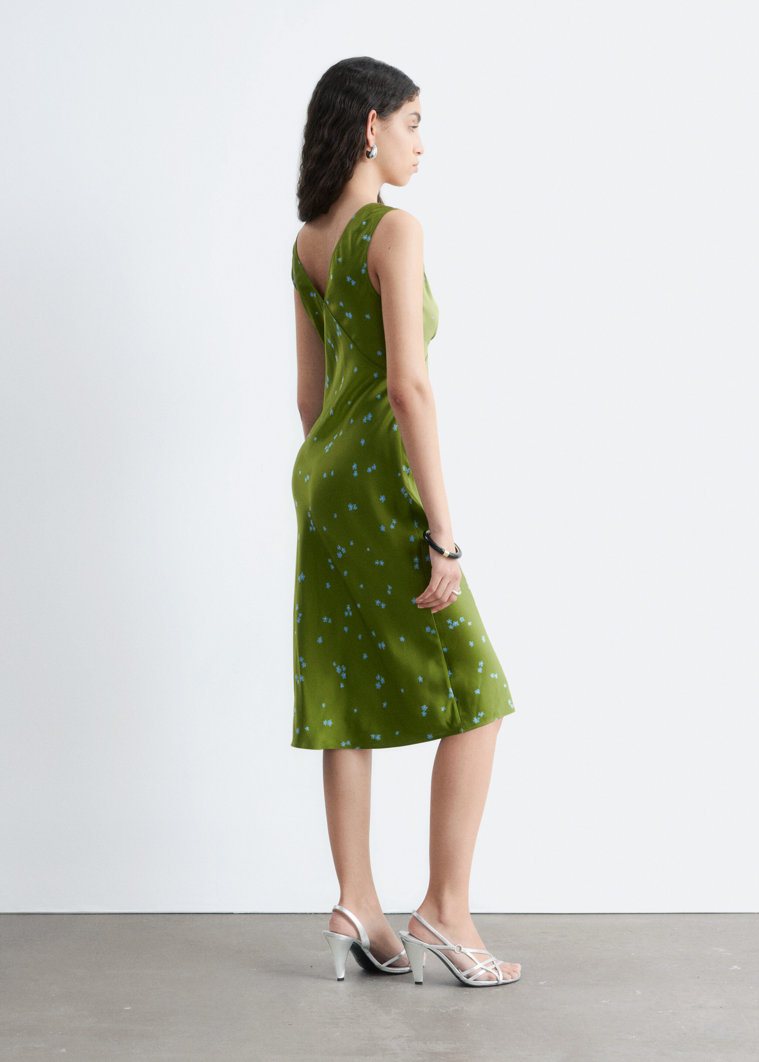 & Other Stories V-NECK SLIP MIDI DRESS