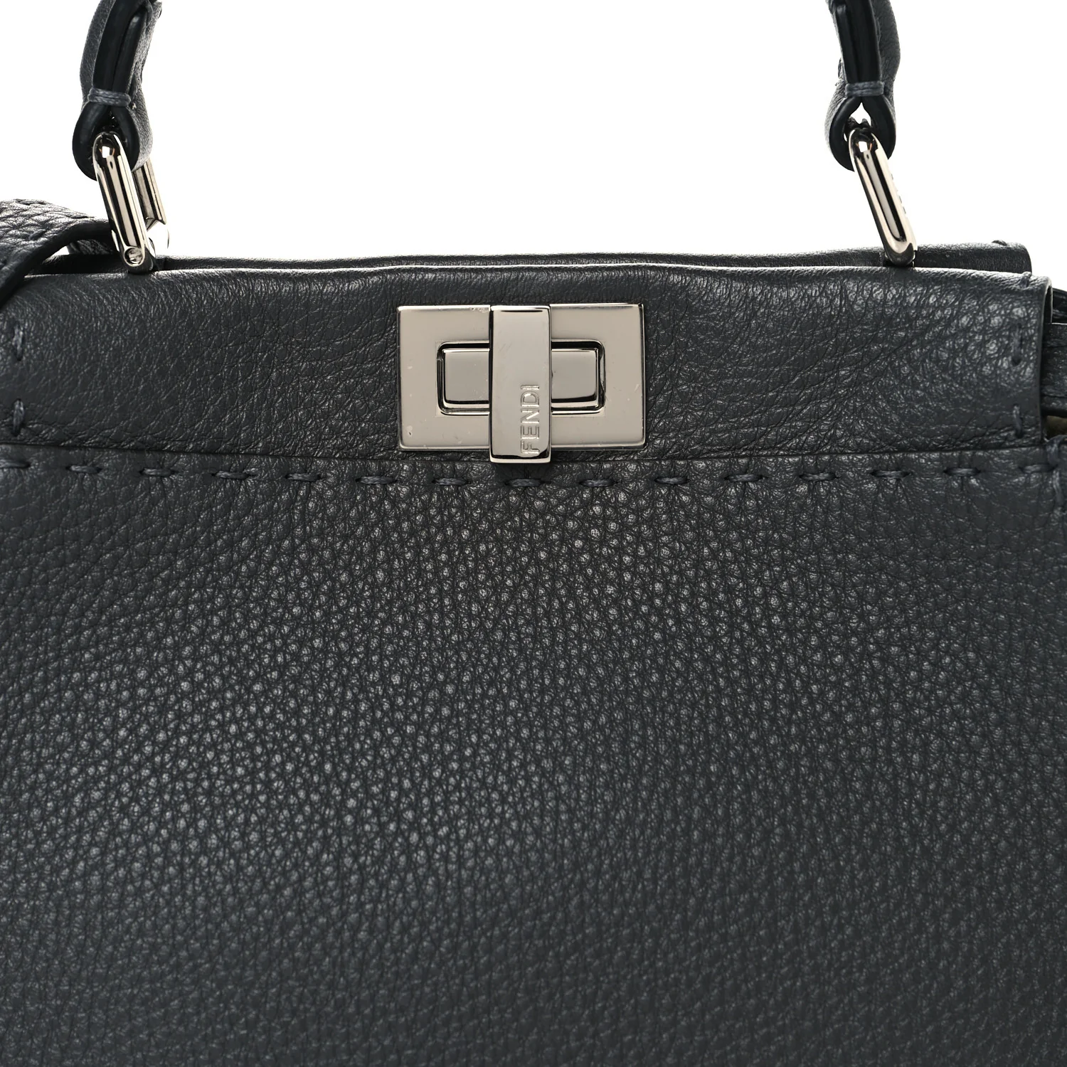 Cuoio Romano Selleria Bi-Color Mini Peekaboo Iconic Satchel Asfalto Latte - Top Club