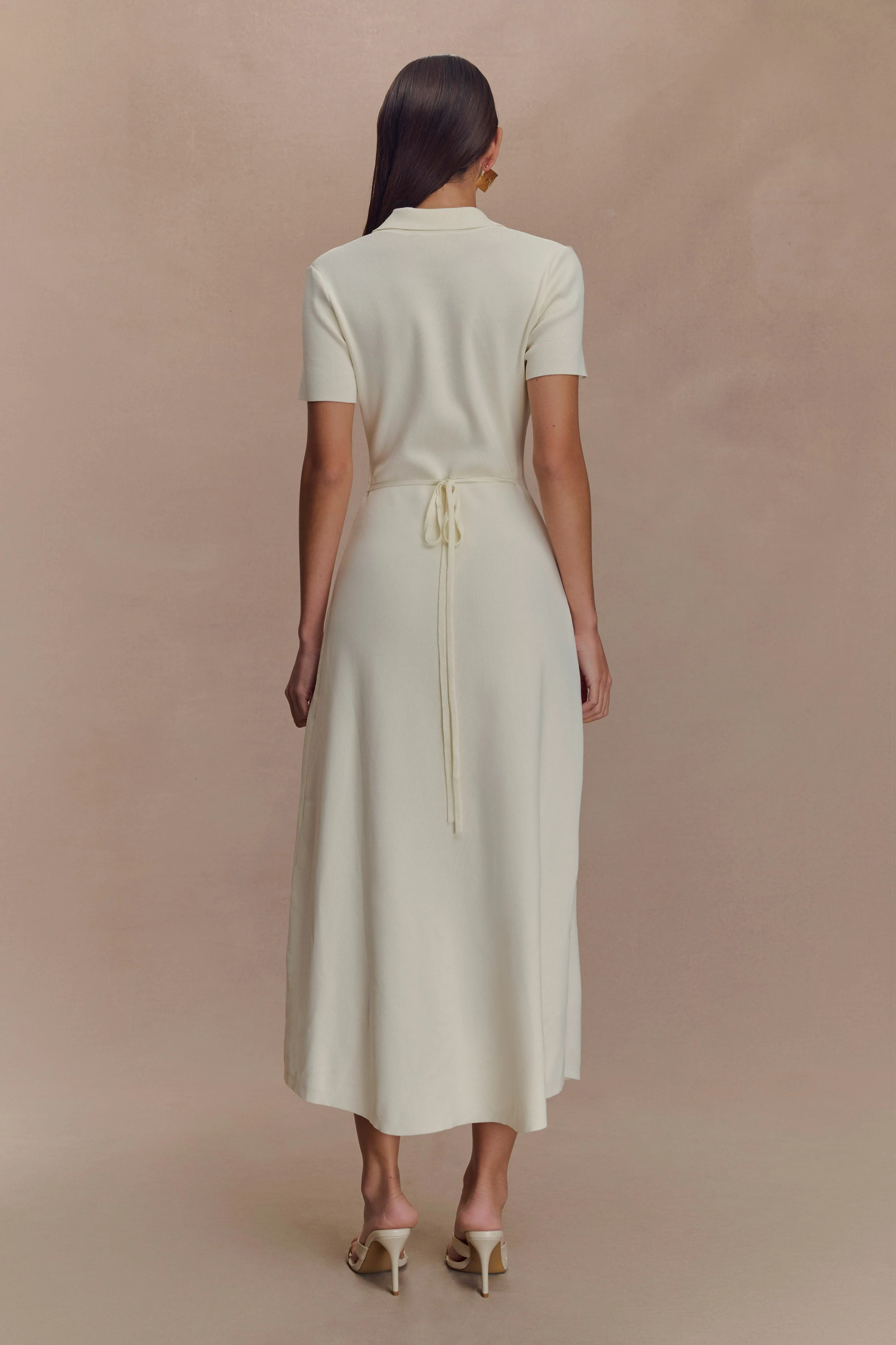 Pearson Short Sleeve Knit Midi Dress - Ivory