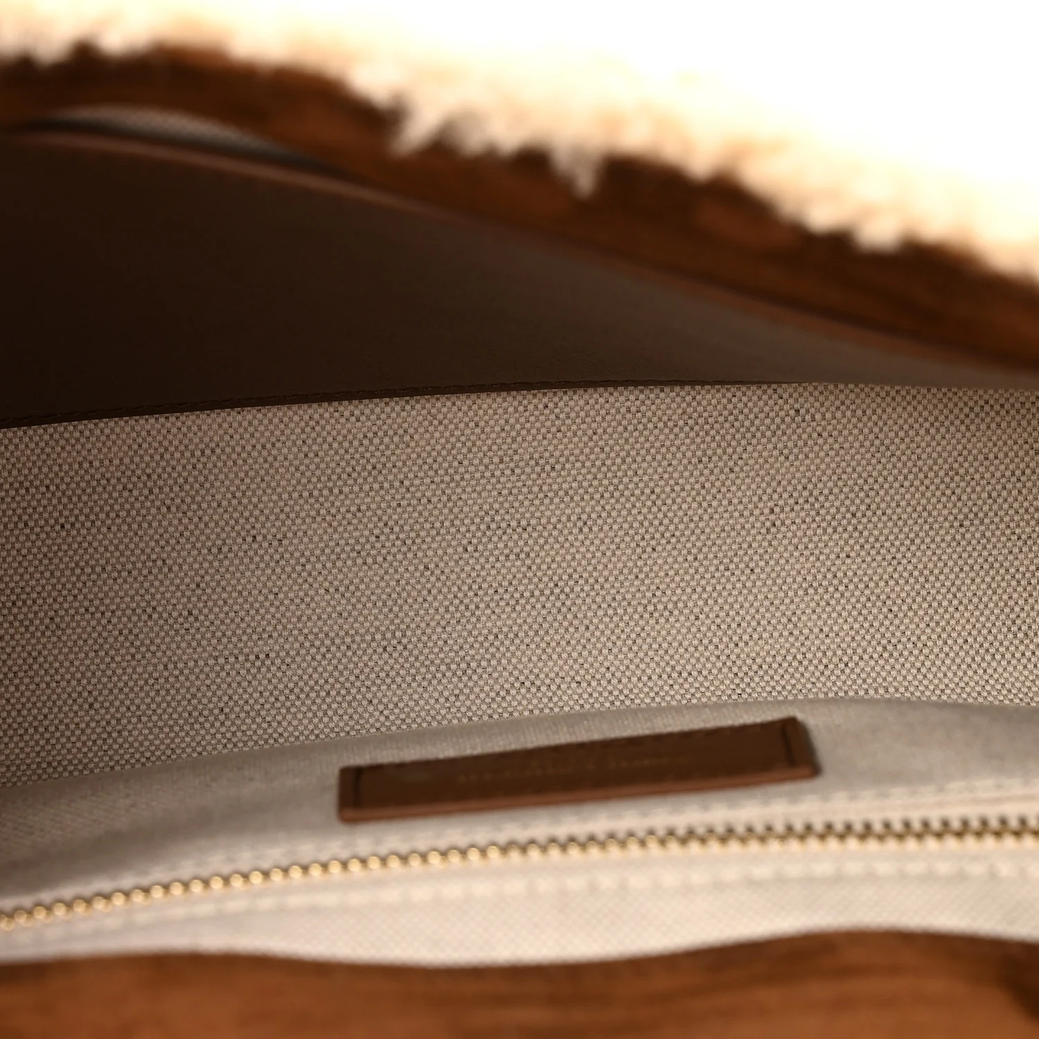 Suede Shearling Patchwork Monogram Medium Jamie Brown Beige - Top Club