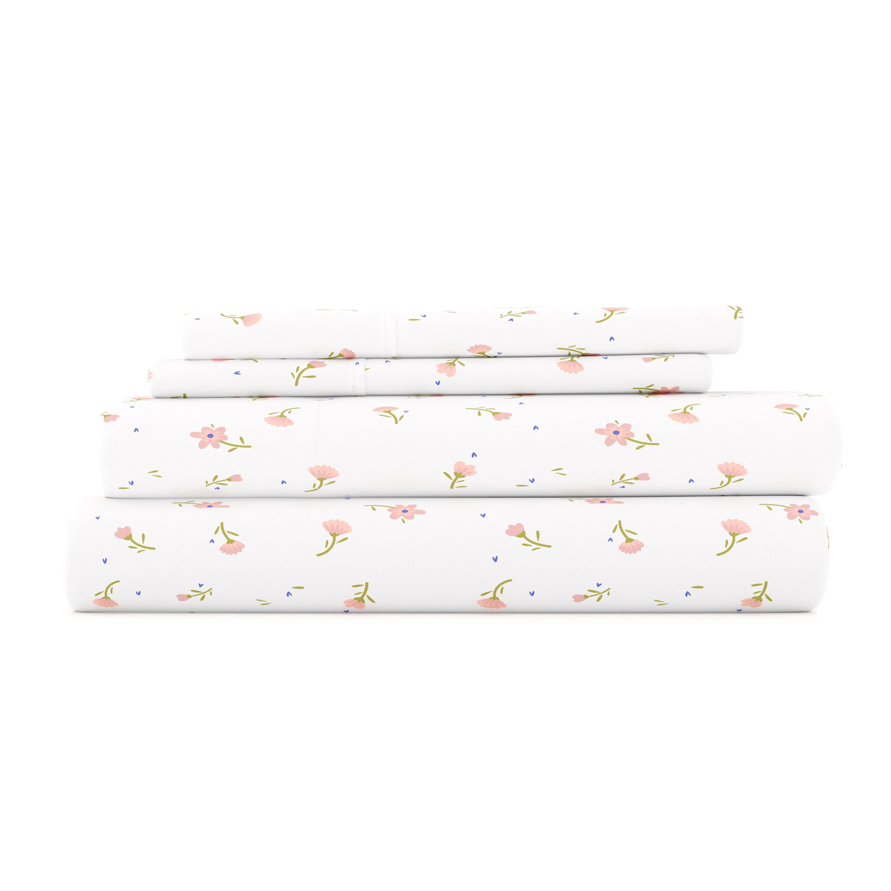 Floral Pattern 4-Piece Sheet Set - Sale