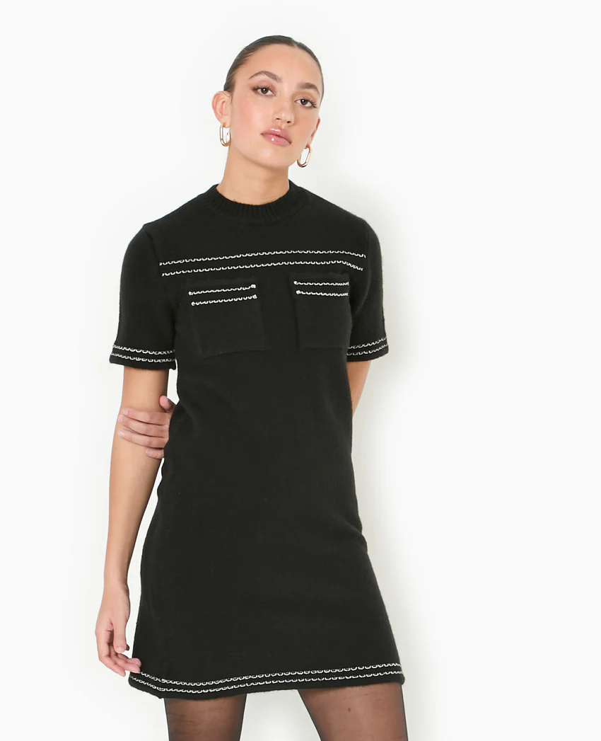 Pimkie Robe courte en maille avec détails contrastés