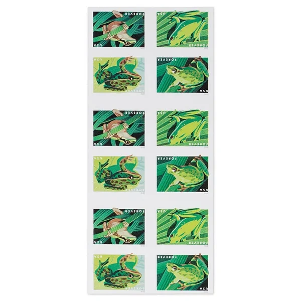(2019) USPS Frogs Forever First Class Postage Stamps