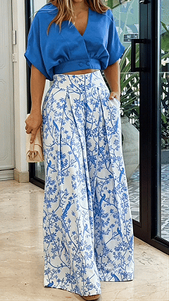 Women's  Print Cotton-Blend Two-Piece Set - Nordfashionstorm - Women's Clothing, Fashion for You - Nordfashionstorm.com