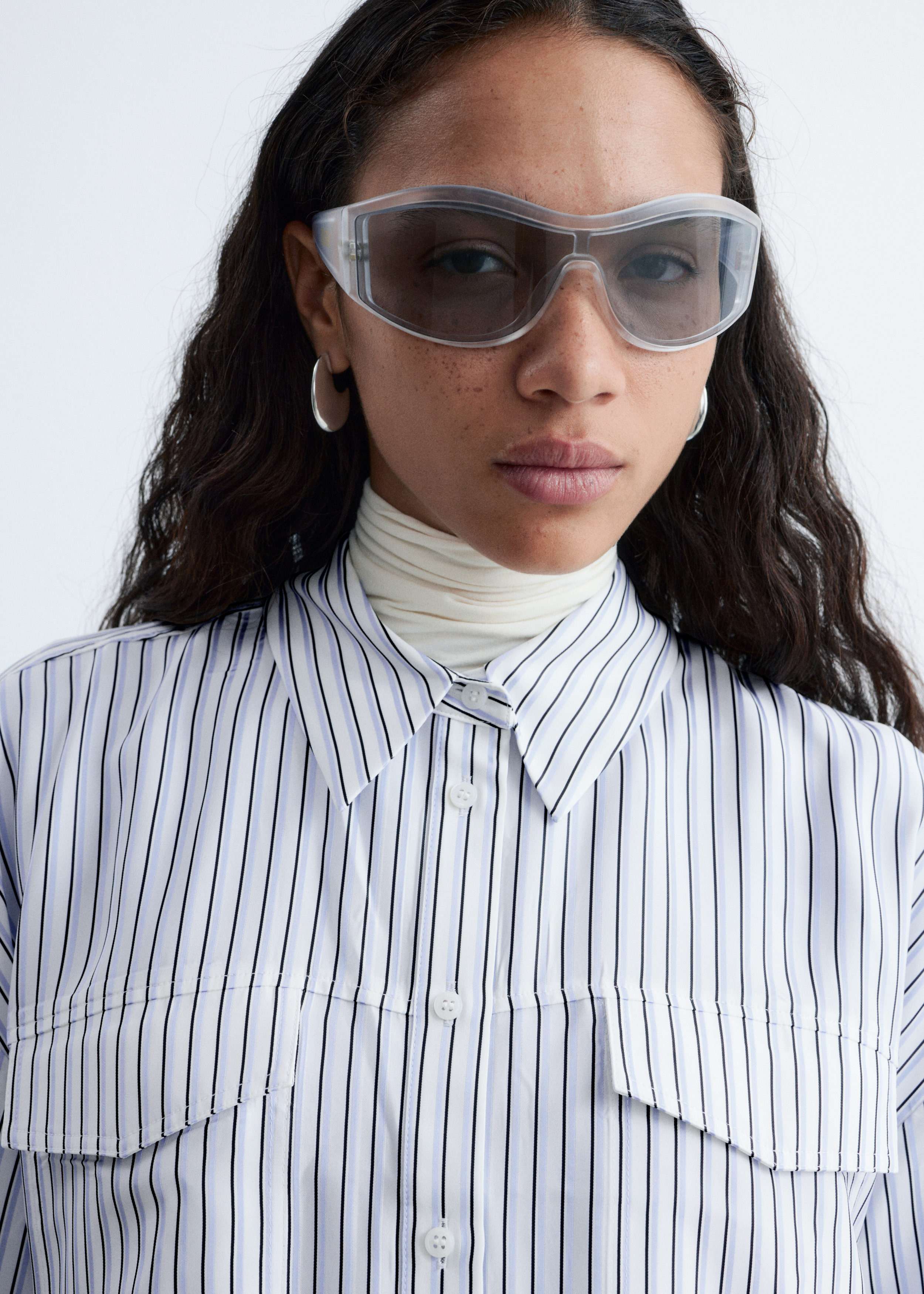 & Other Stories STRIPED PATCH-POCKET SHIRT