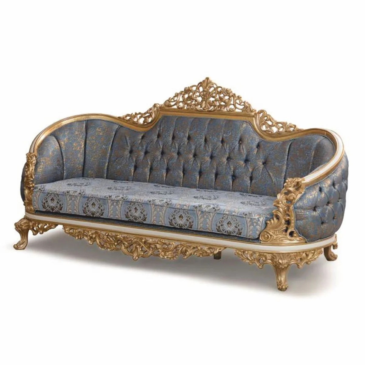 Luxury Baroque Living Room Set Blue / White / Gold - Baroque Furniture