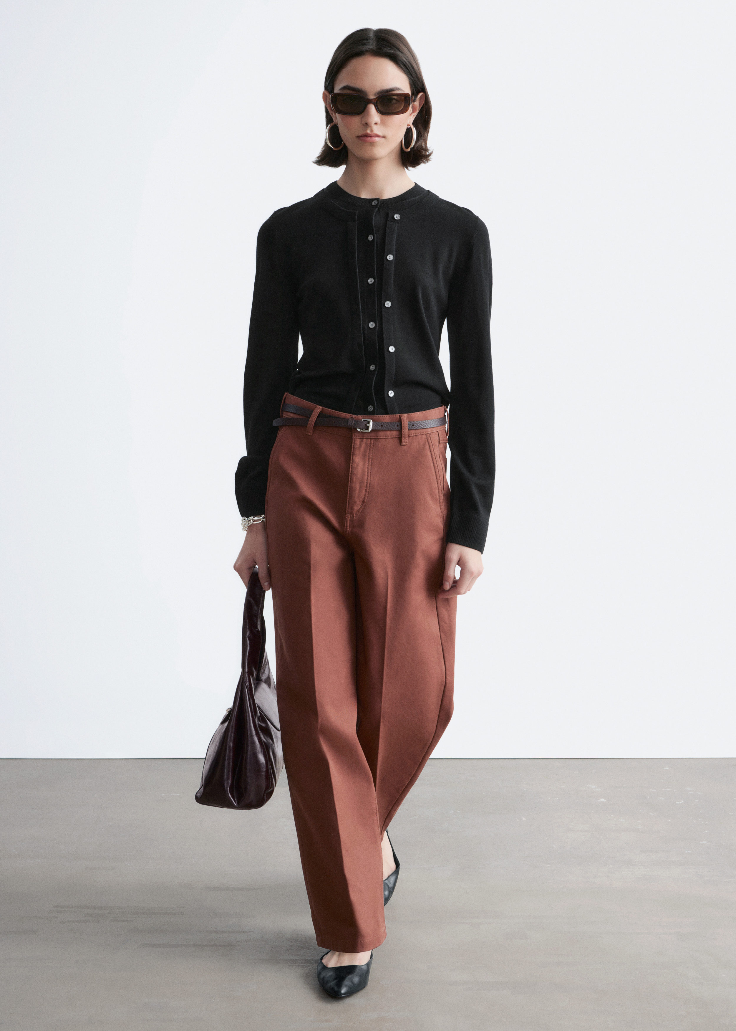 & Other Stories RELAXED WIDE-LEG COTTON TROUSERS