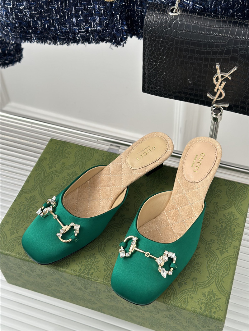 Gucci new horsebit toe thick heel half slippers - Sneaker Replica Workshop