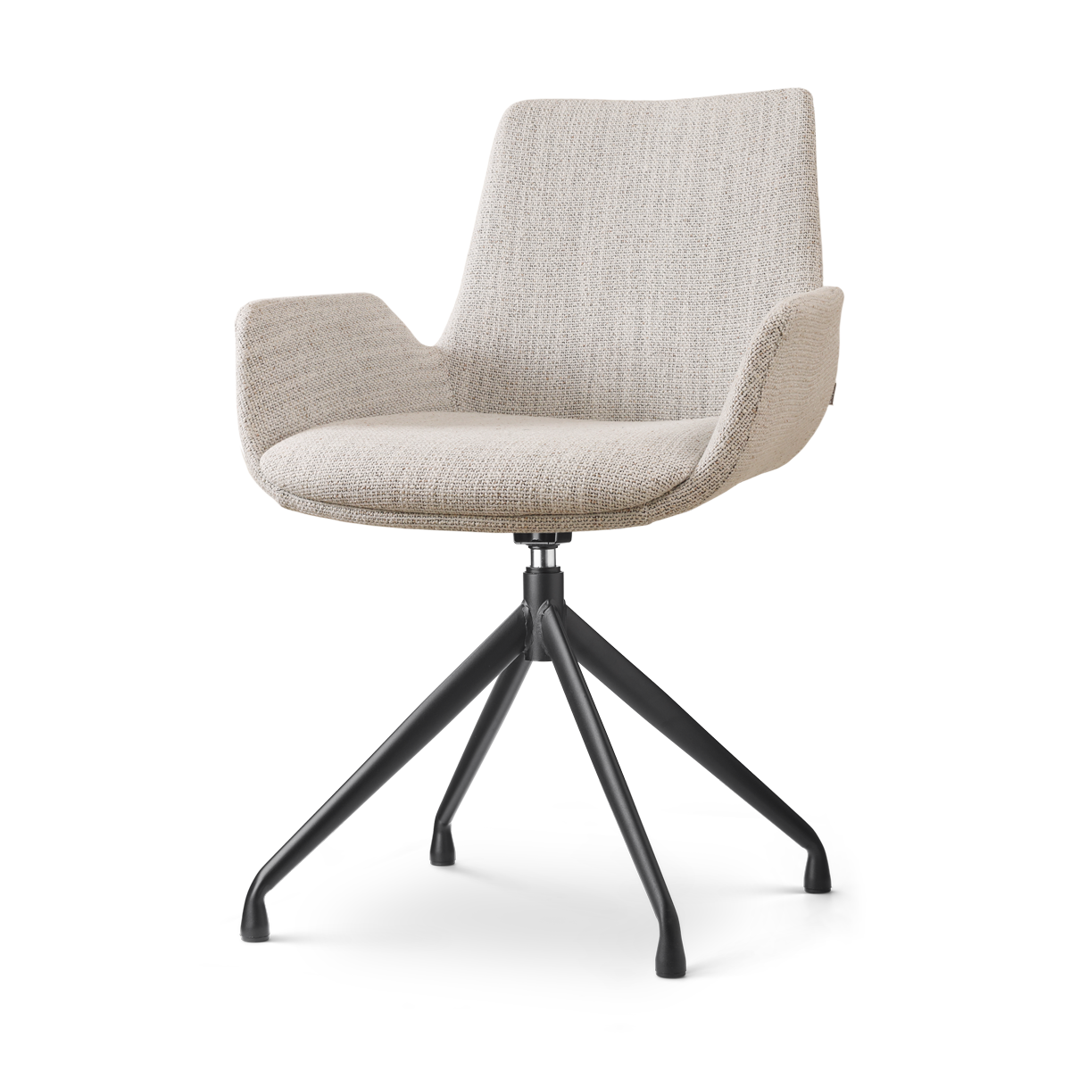 Eetkamerstoel Nola-Eef grijs beige gemêleerd - zwart