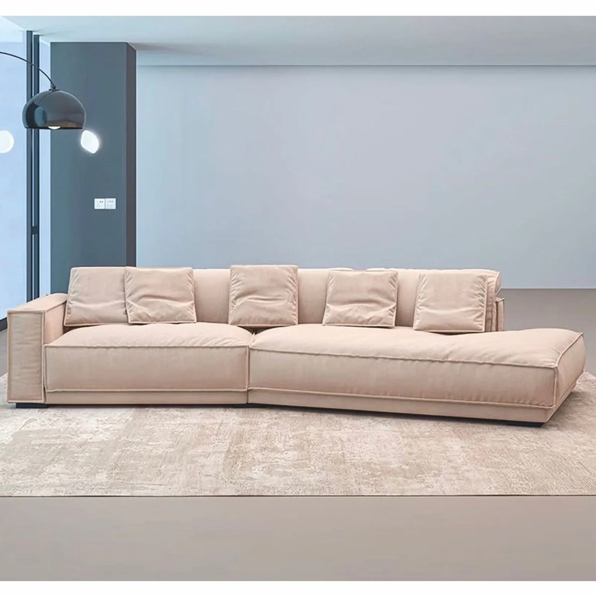 Luxury Living Room & Hotel Sofa Left Side Beige 320 cm - Luxury Furniture
