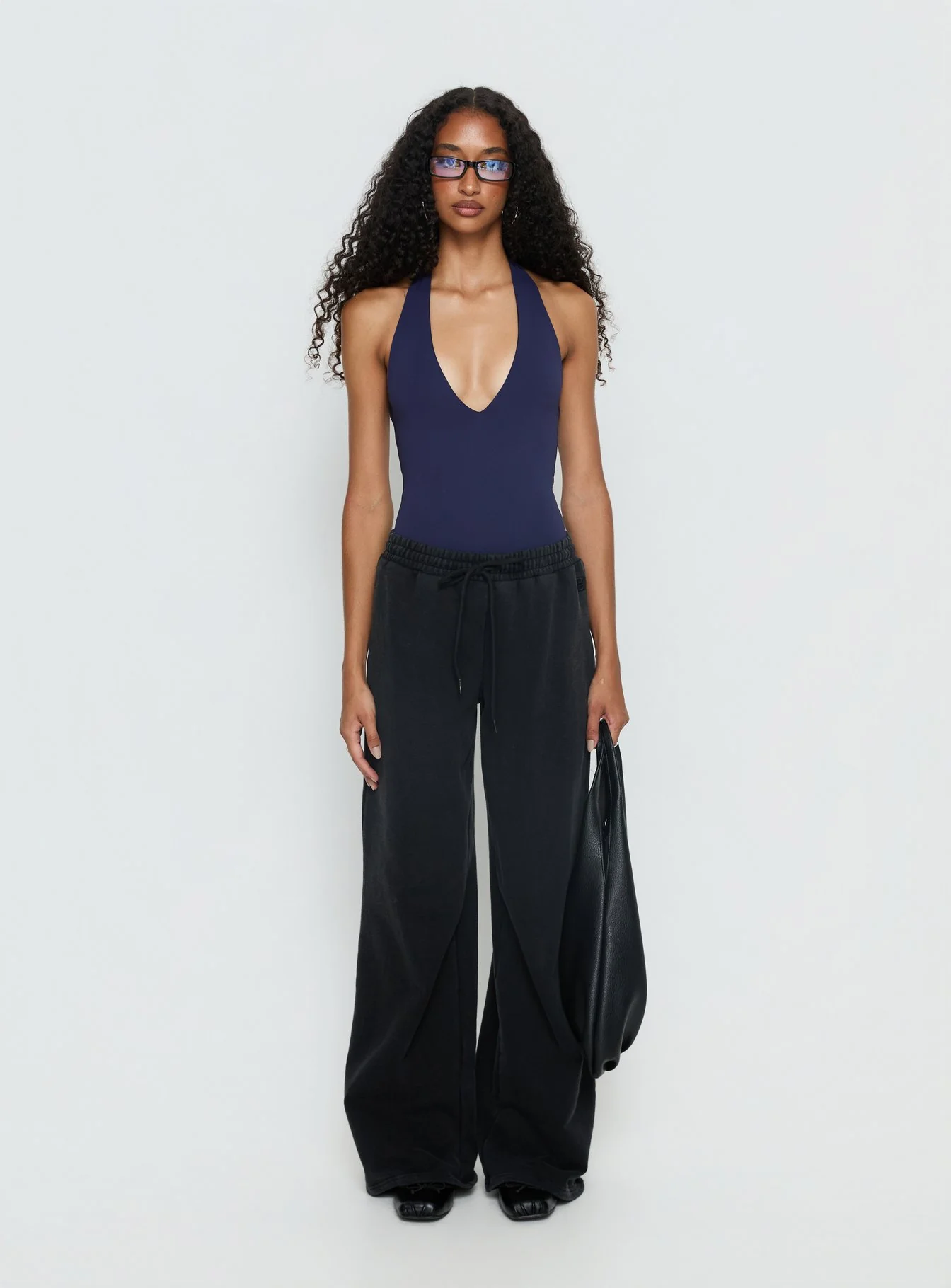 Someone New Halter Bodysuit Navy