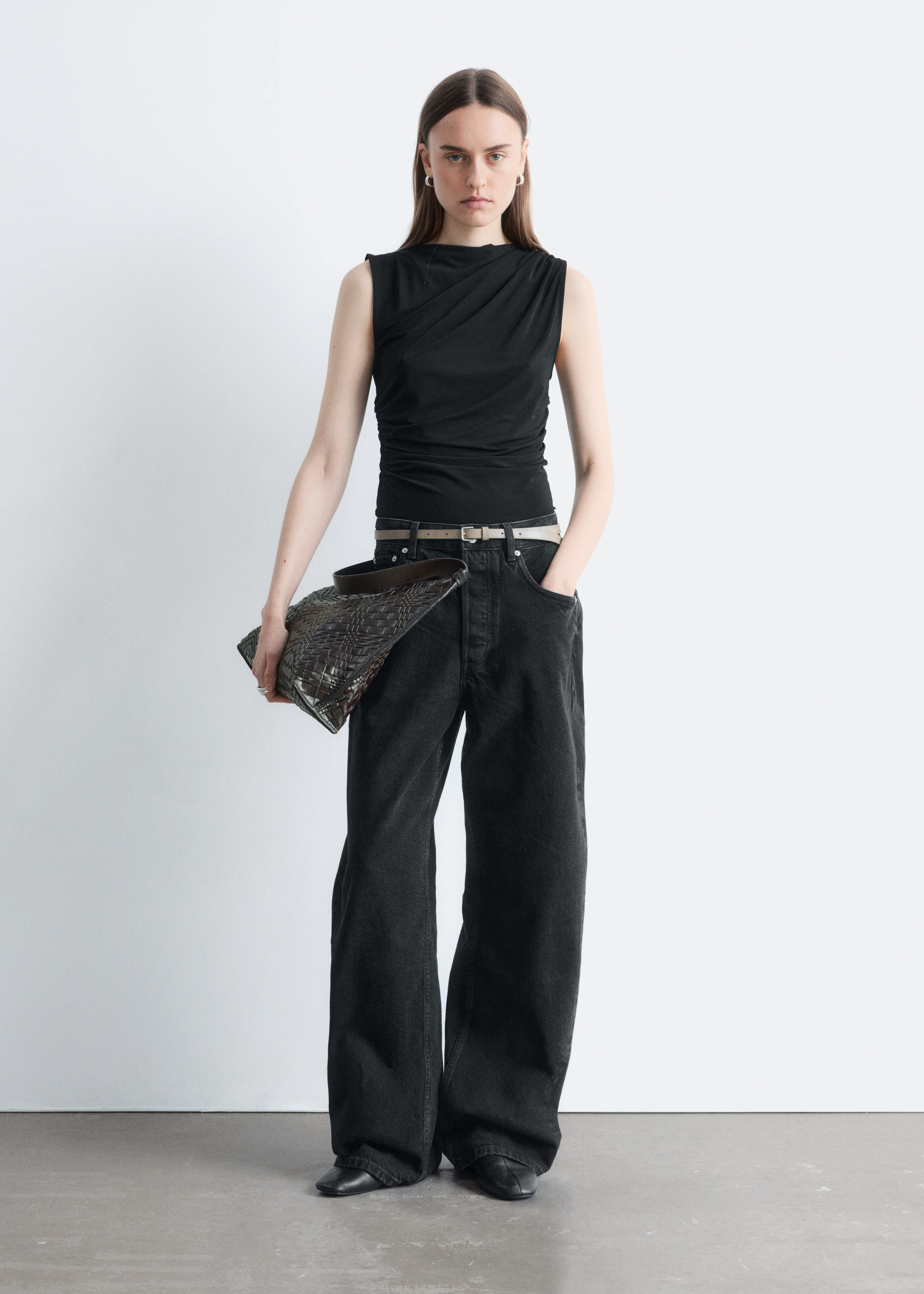 & Other Stories DRAPED JERSEY TOP